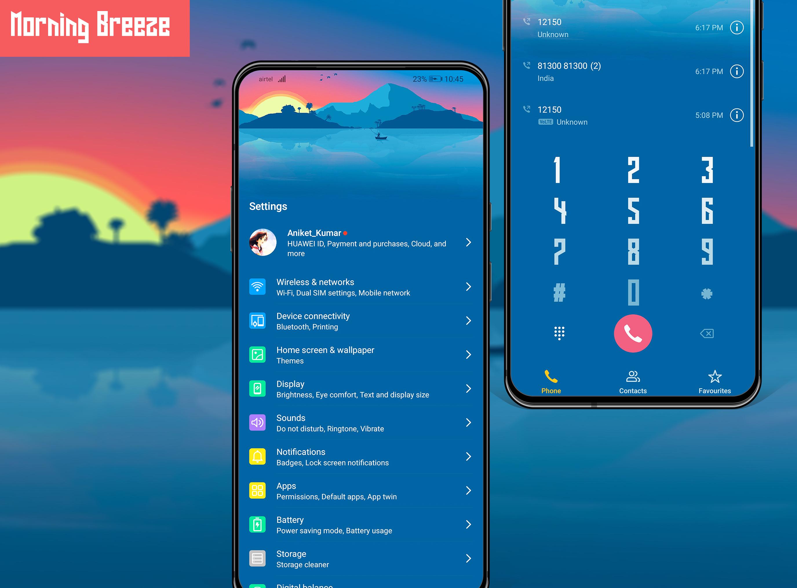 اسکرین شات 2 برنامه Morning Breeze EMUI 10/9 Theme