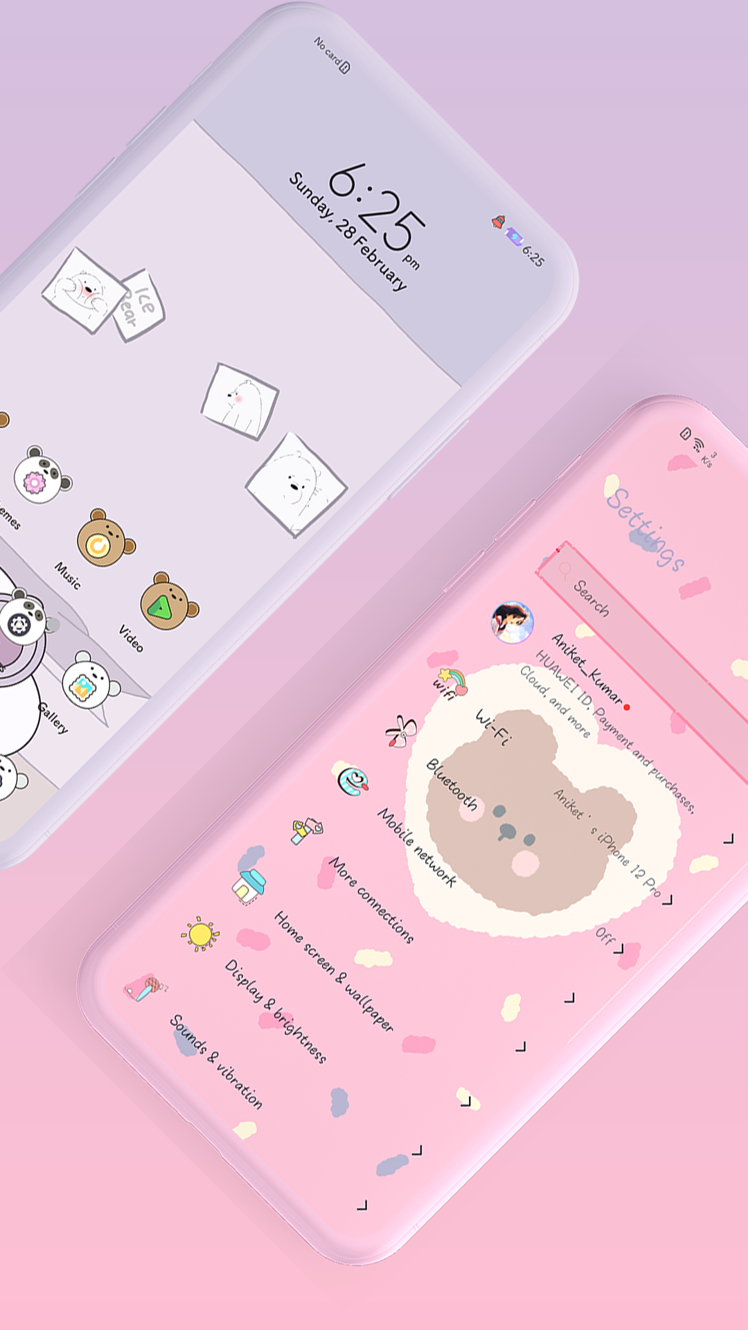 اسکرین شات 5 برنامه Cute Bear EMUI 10/11 Theme