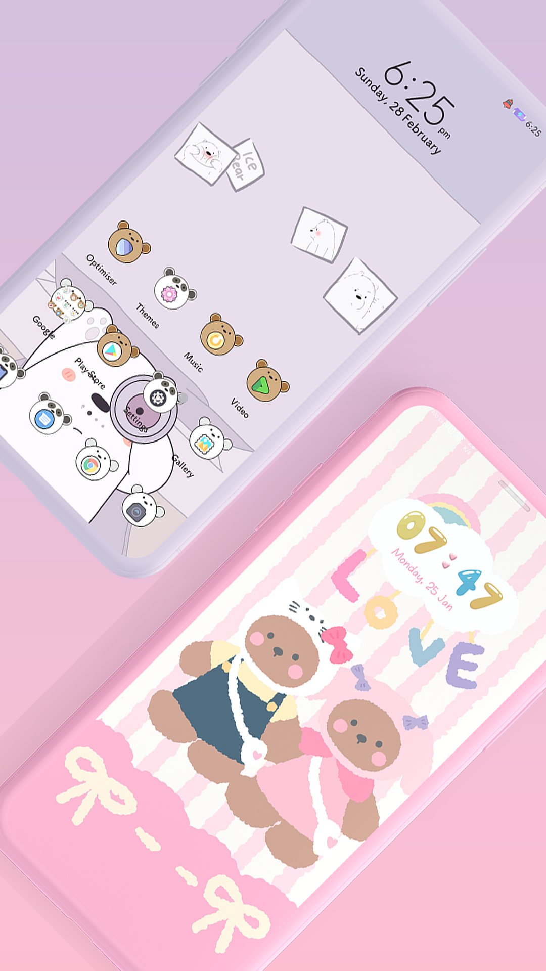 اسکرین شات 1 برنامه Cute Bear EMUI 10/11 Theme