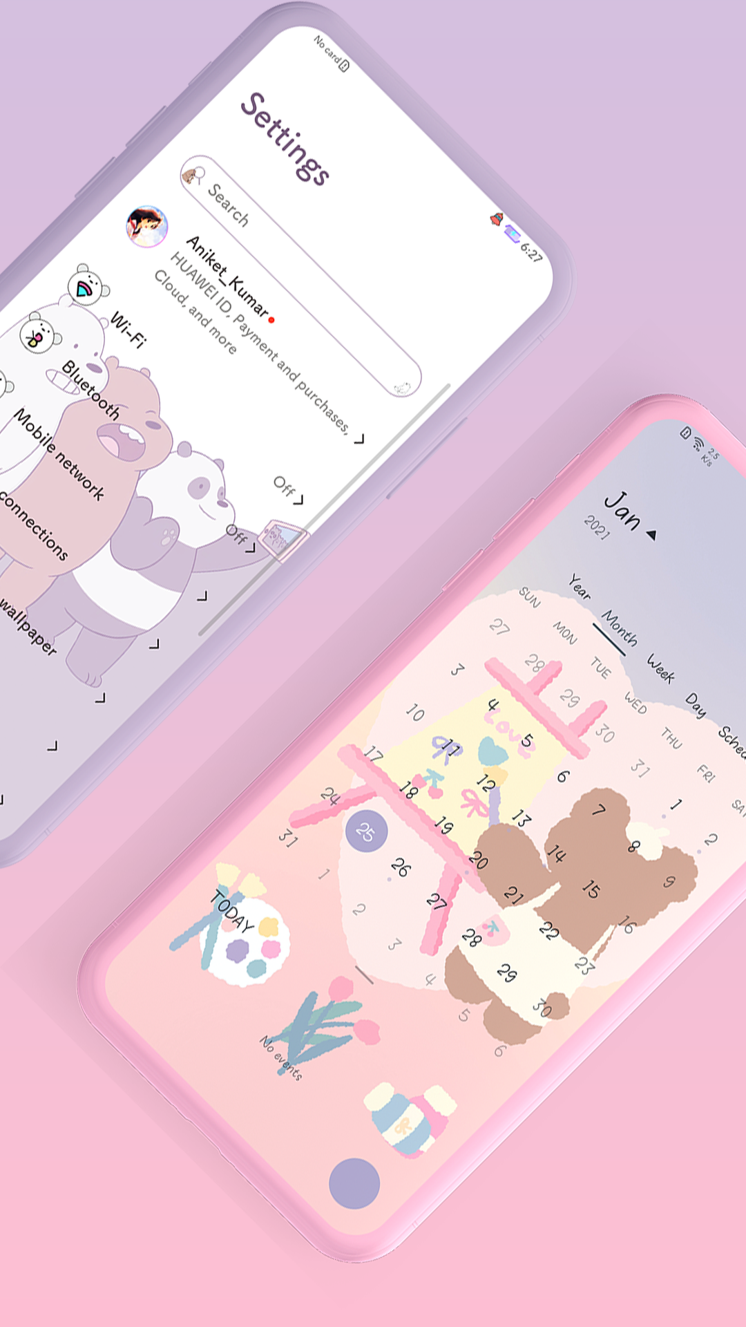 اسکرین شات 3 برنامه Cute Bear EMUI 10/11 Theme