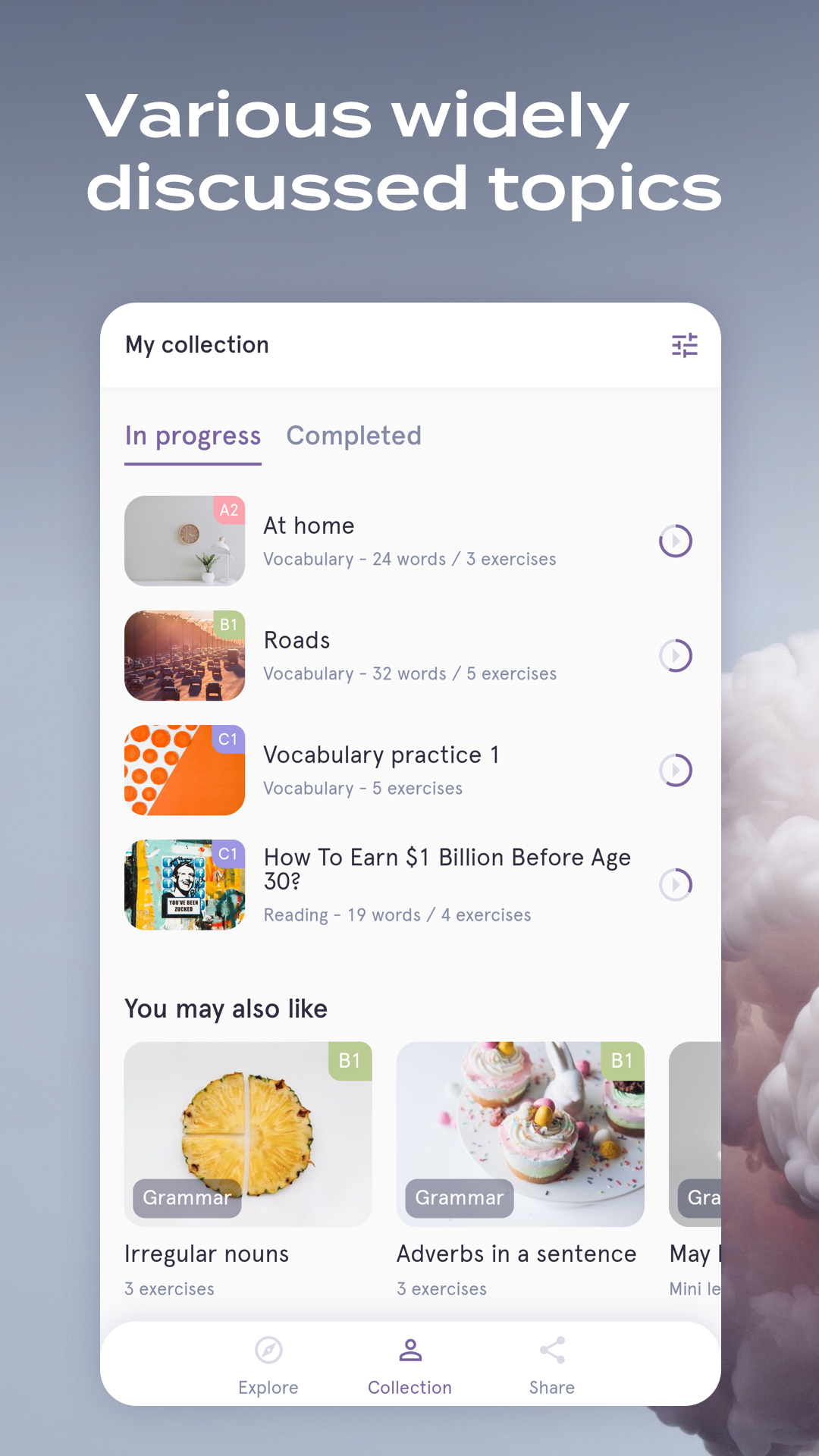 اسکرین شات 1 برنامه English Grammar and Vocabulary