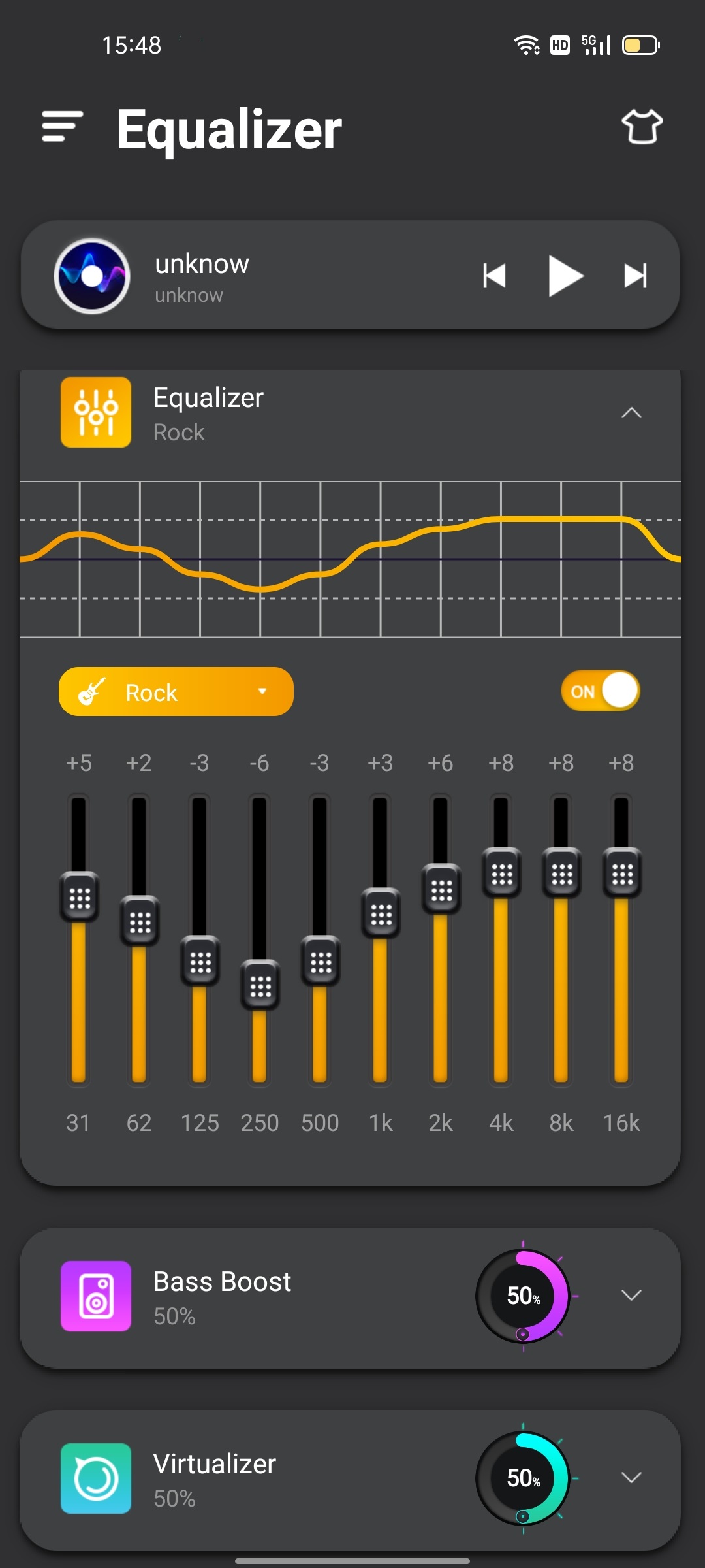 اسکرین شات 1 برنامه Equalizer, Volume Bass Booster