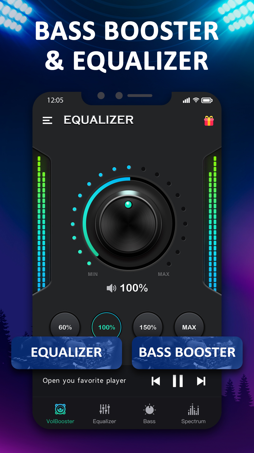 اسکرین شات 5 برنامه Bass & Vol Boost - Equalizer