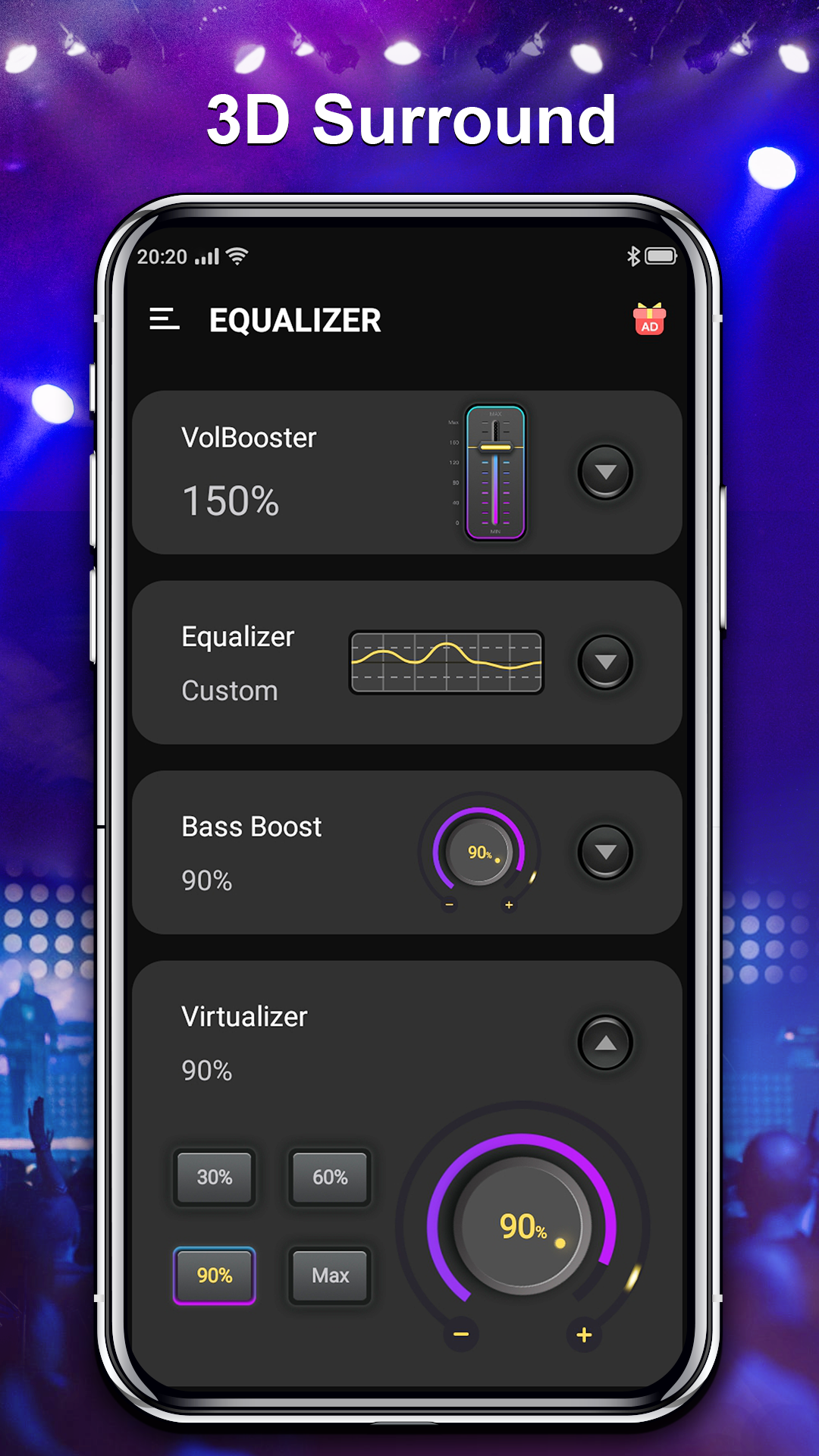 اسکرین شات 4 برنامه Equalizer & Volume Boost