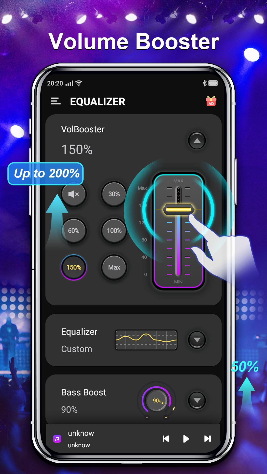 اسکرین شات 2 برنامه Equalizer & Volume Boost