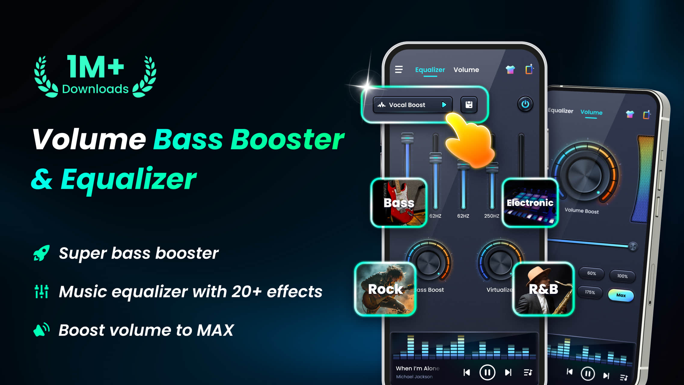 اسکرین شات 1 برنامه Volume Bass Booster, Equalizer
