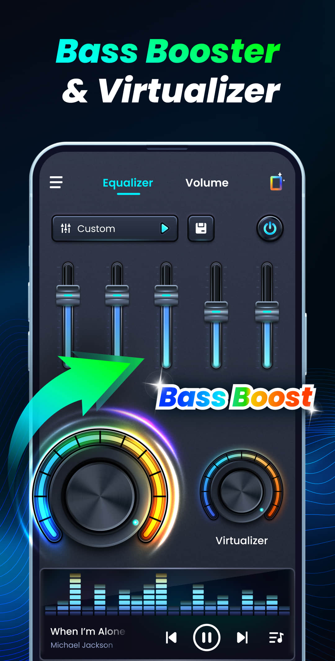 اسکرین شات 3 برنامه Volume Bass Booster, Equalizer