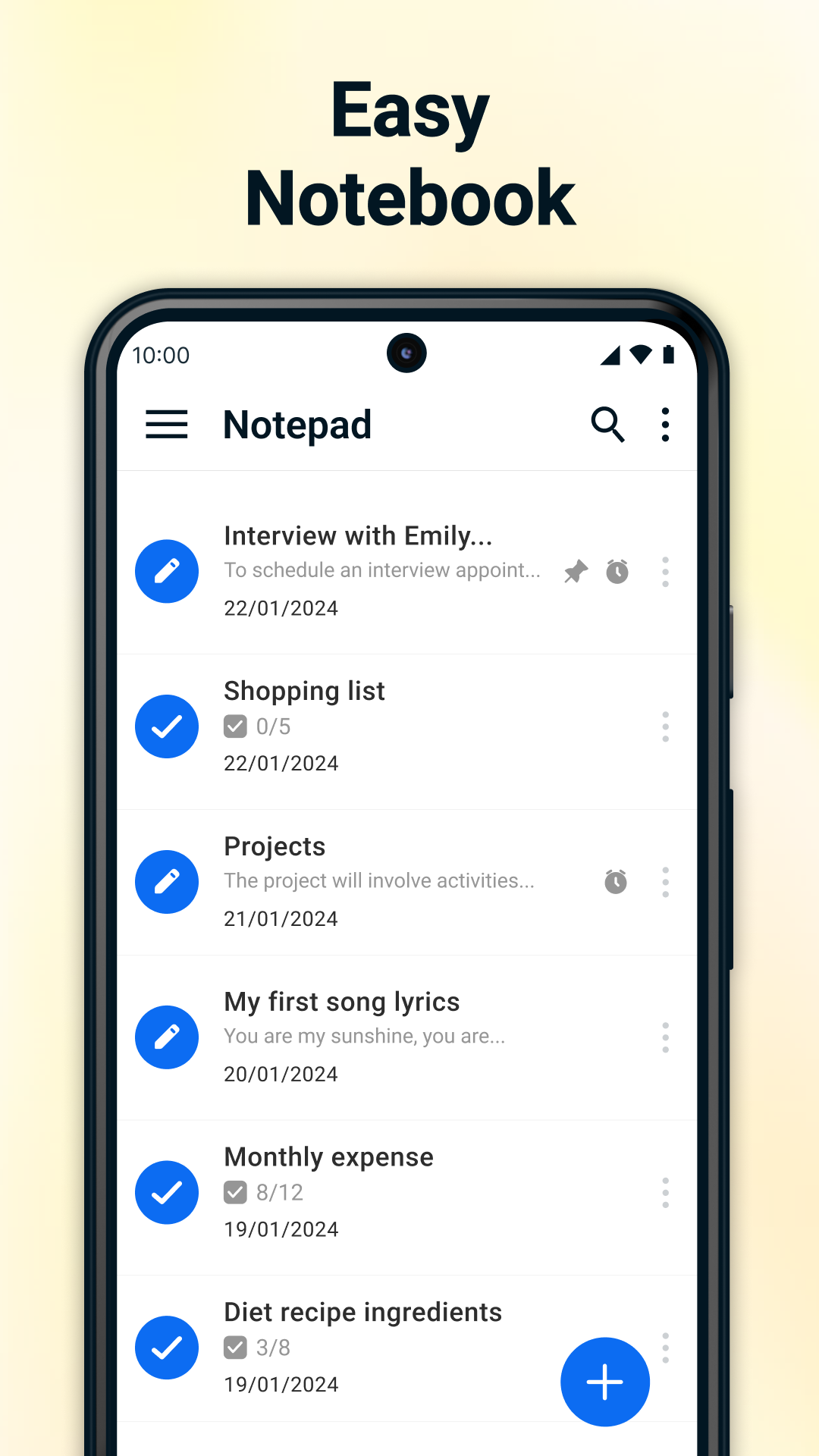 اسکرین شات 1 برنامه Notepad - Notes and Notebook