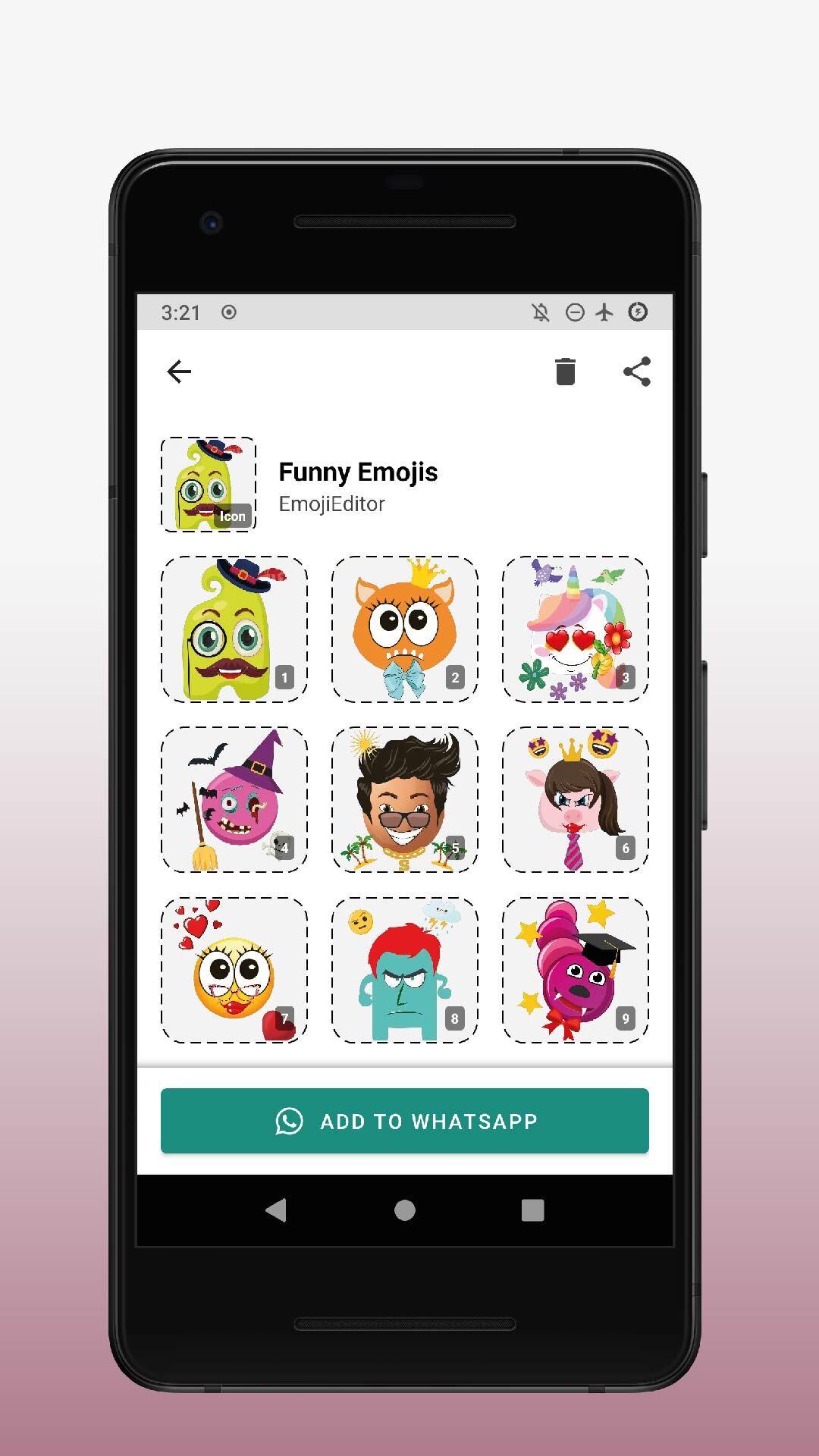 اسکرین شات 4 برنامه Emoji Sticker Editor WASticker
