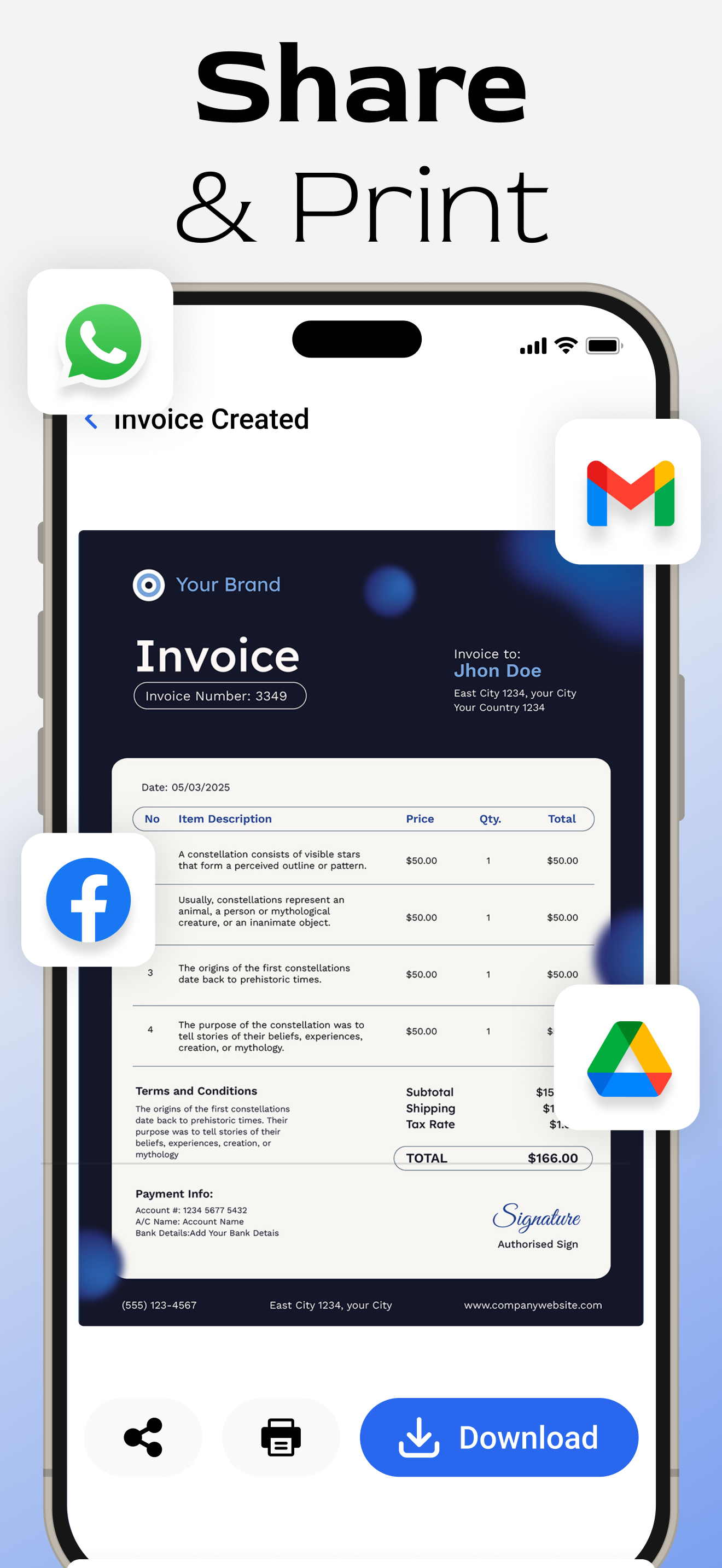 اسکرین شات 8 برنامه Invoice Maker & Estimate Maker