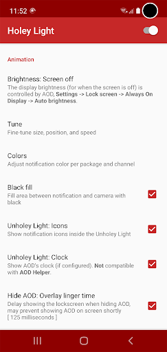 اسکرین شات 5 برنامه Holey Light (LED emulator for Samsung/Pixel)