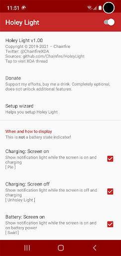 اسکرین شات 1 برنامه Holey Light (LED emulator for Samsung/Pixel)