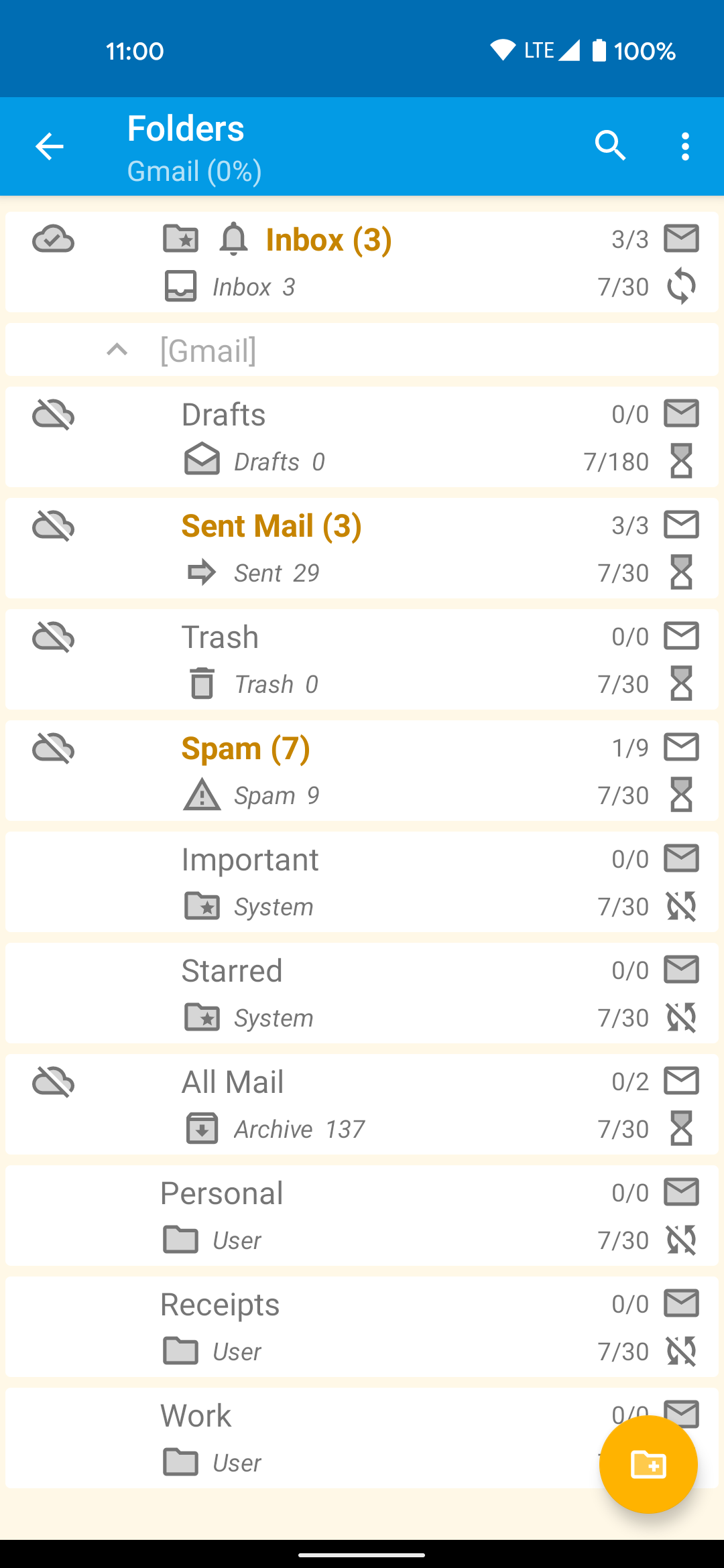 اسکرین شات 7 برنامه FairEmail, privacy aware email