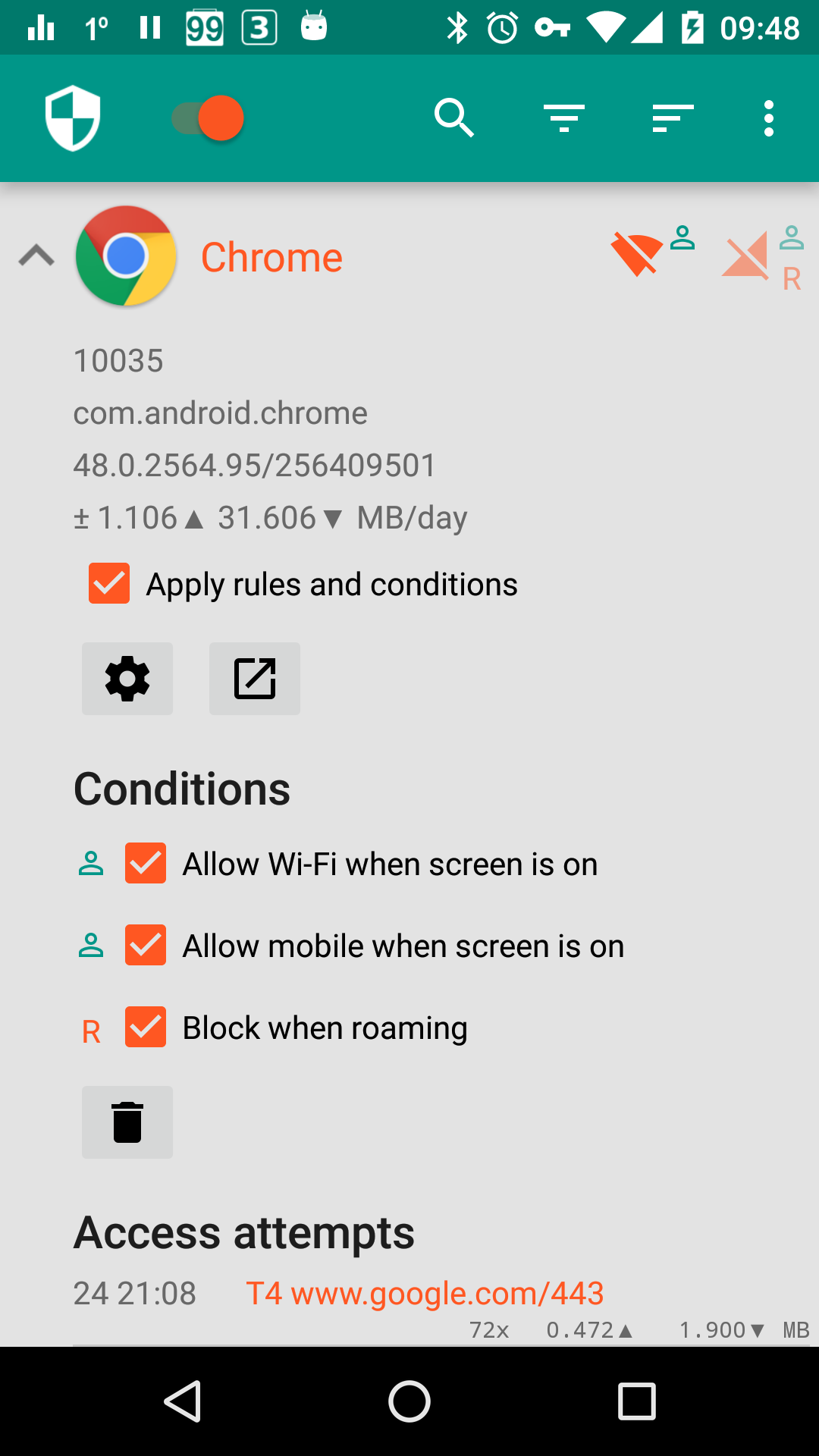 اسکرین شات 2 برنامه NetGuard - no-root firewall