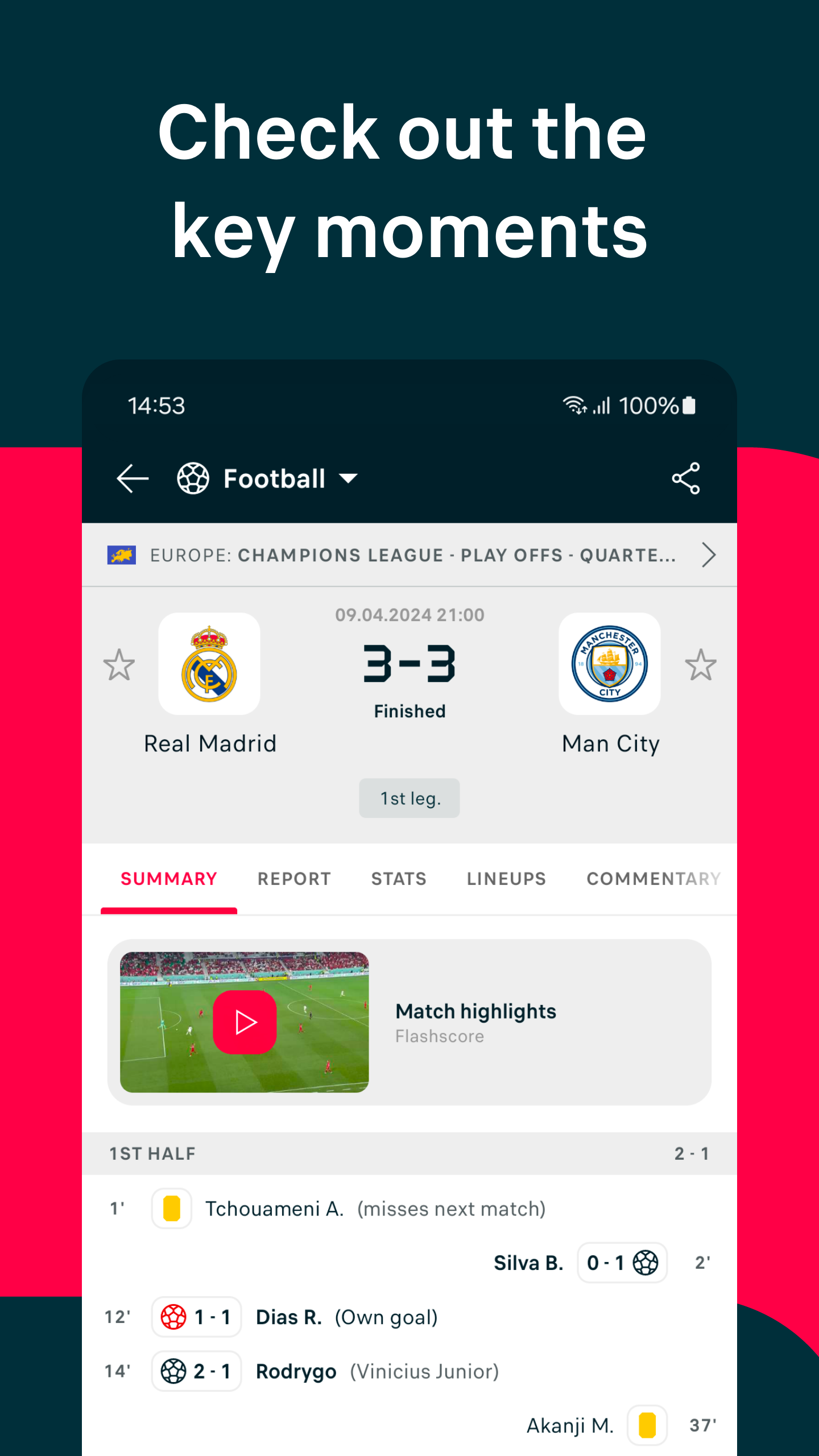 اسکرین شات 3 برنامه Flashscore: Live Scores & News