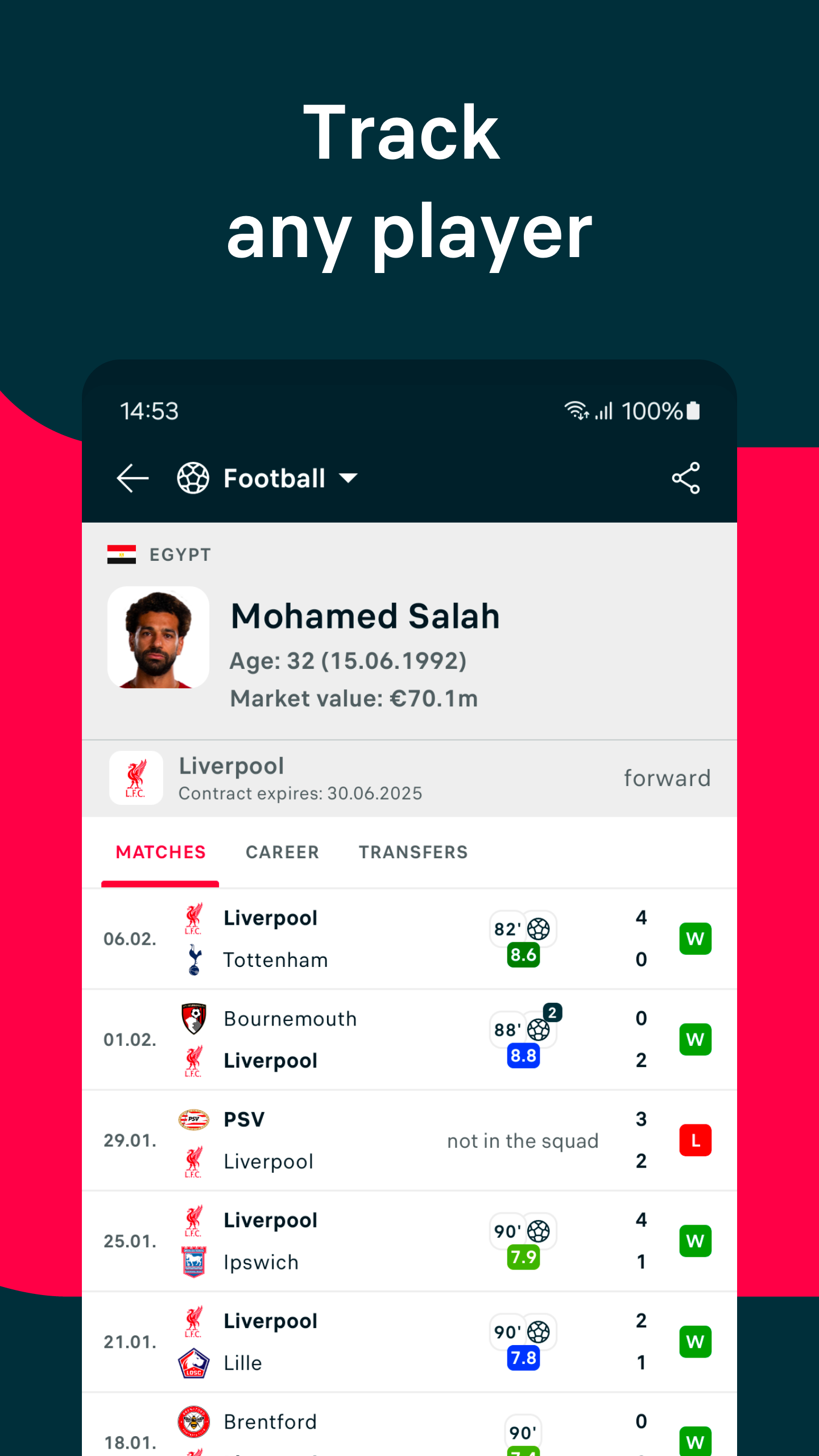 اسکرین شات 6 برنامه Flashscore: Live Scores & News