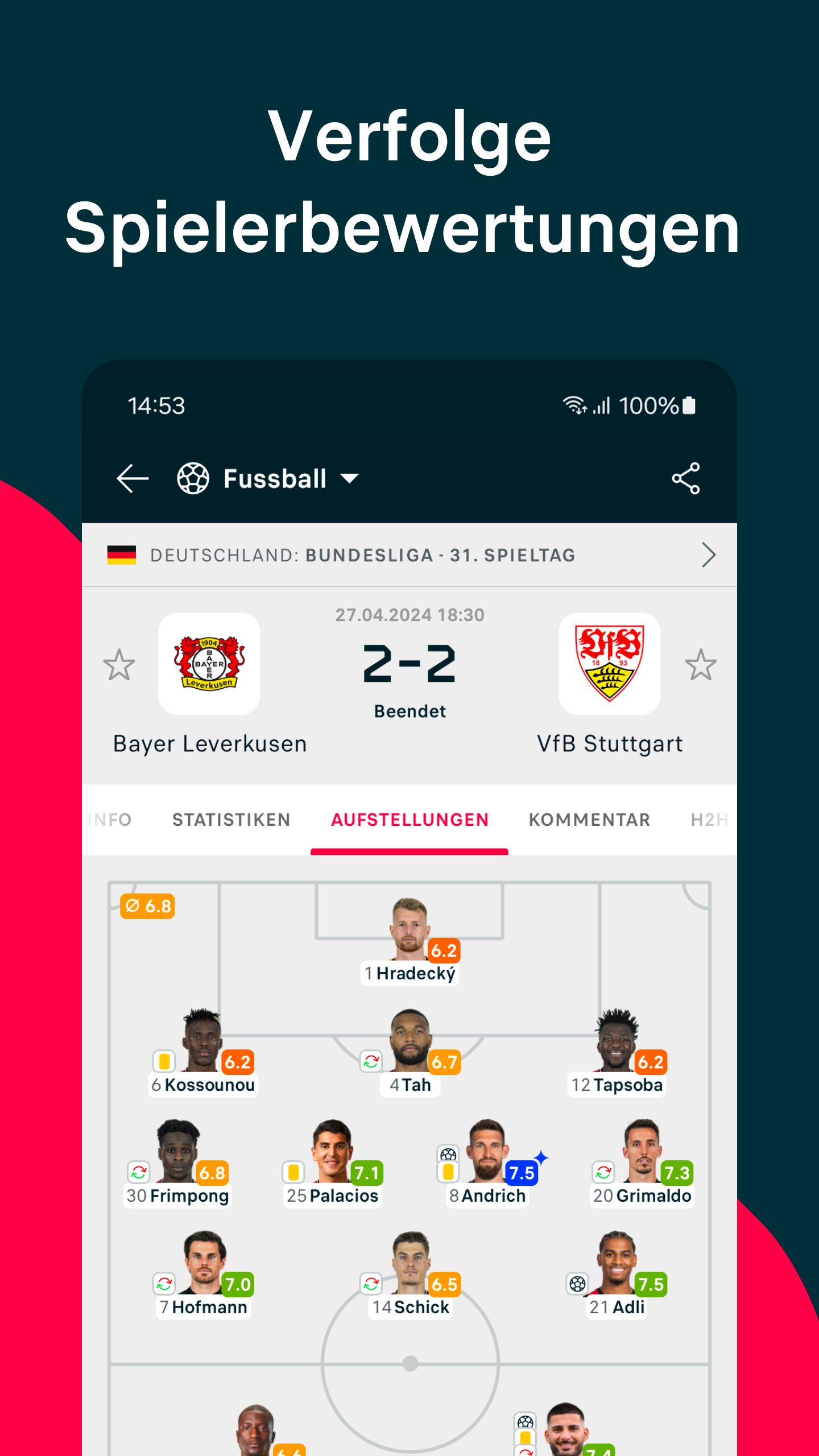 اسکرین شات 4 برنامه Flashscore: Ergebnisse & News