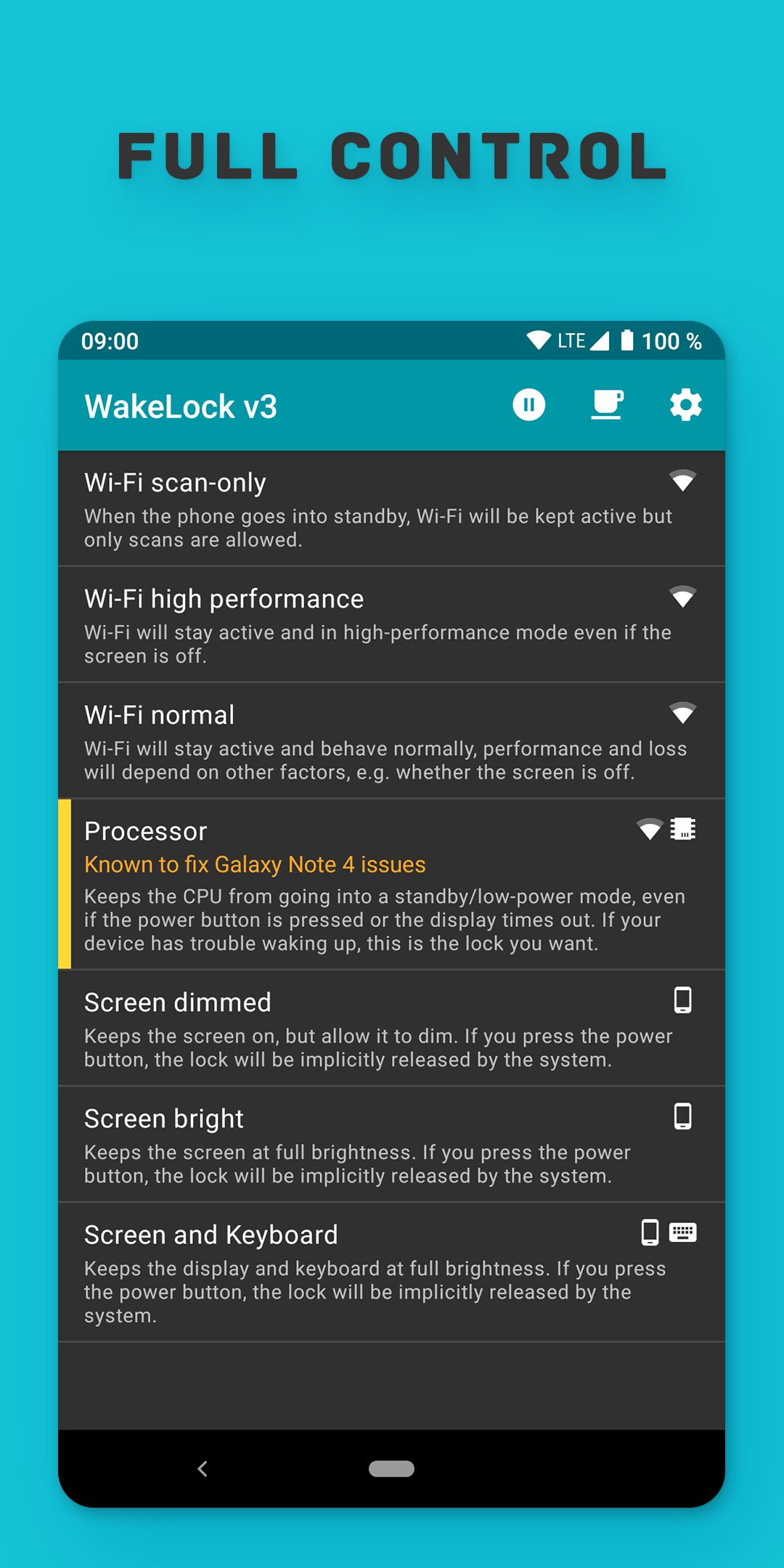 اسکرین شات 2 برنامه Wakelock Revamp - PowerManager