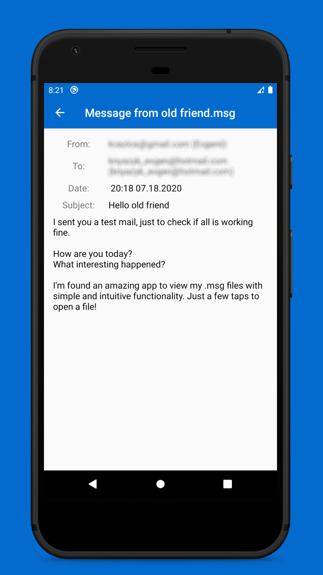 اسکرین شات 2 برنامه MSG EML File Viewer & Reader