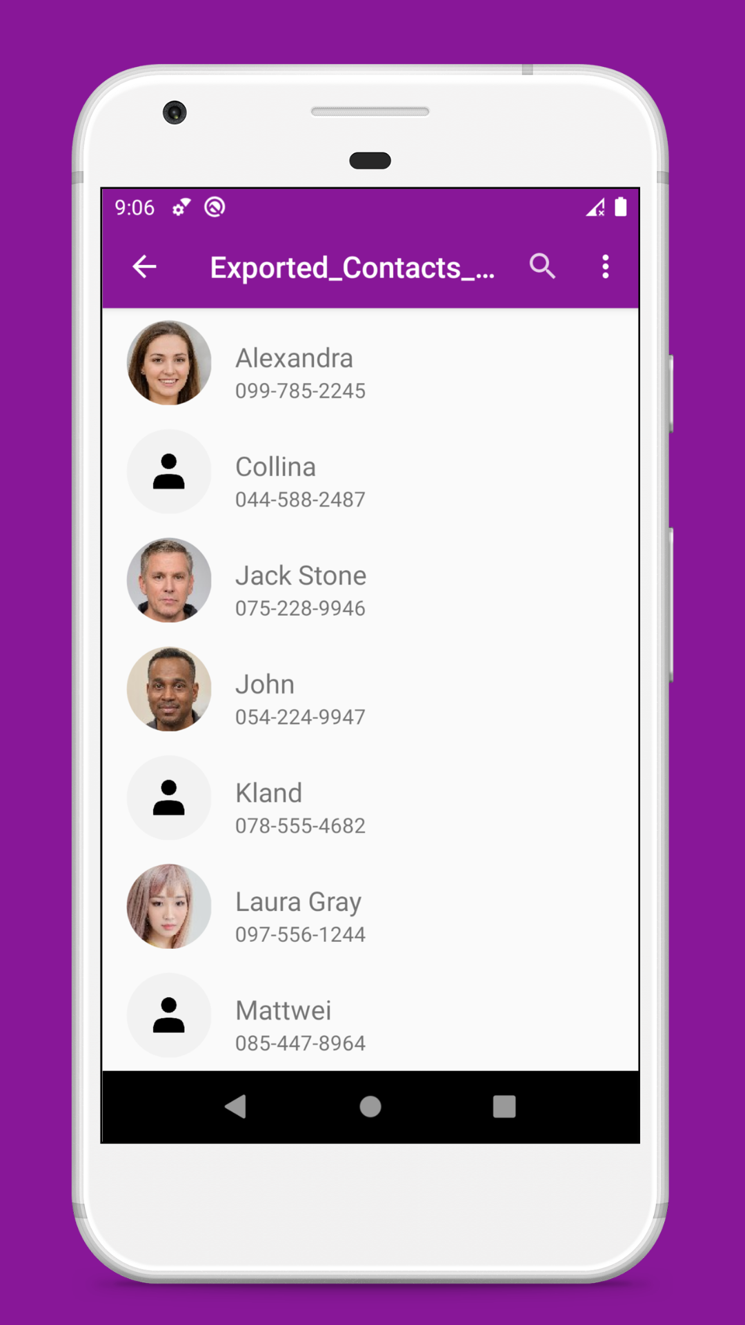 اسکرین شات 2 برنامه vCard File Reader: VCF Contact