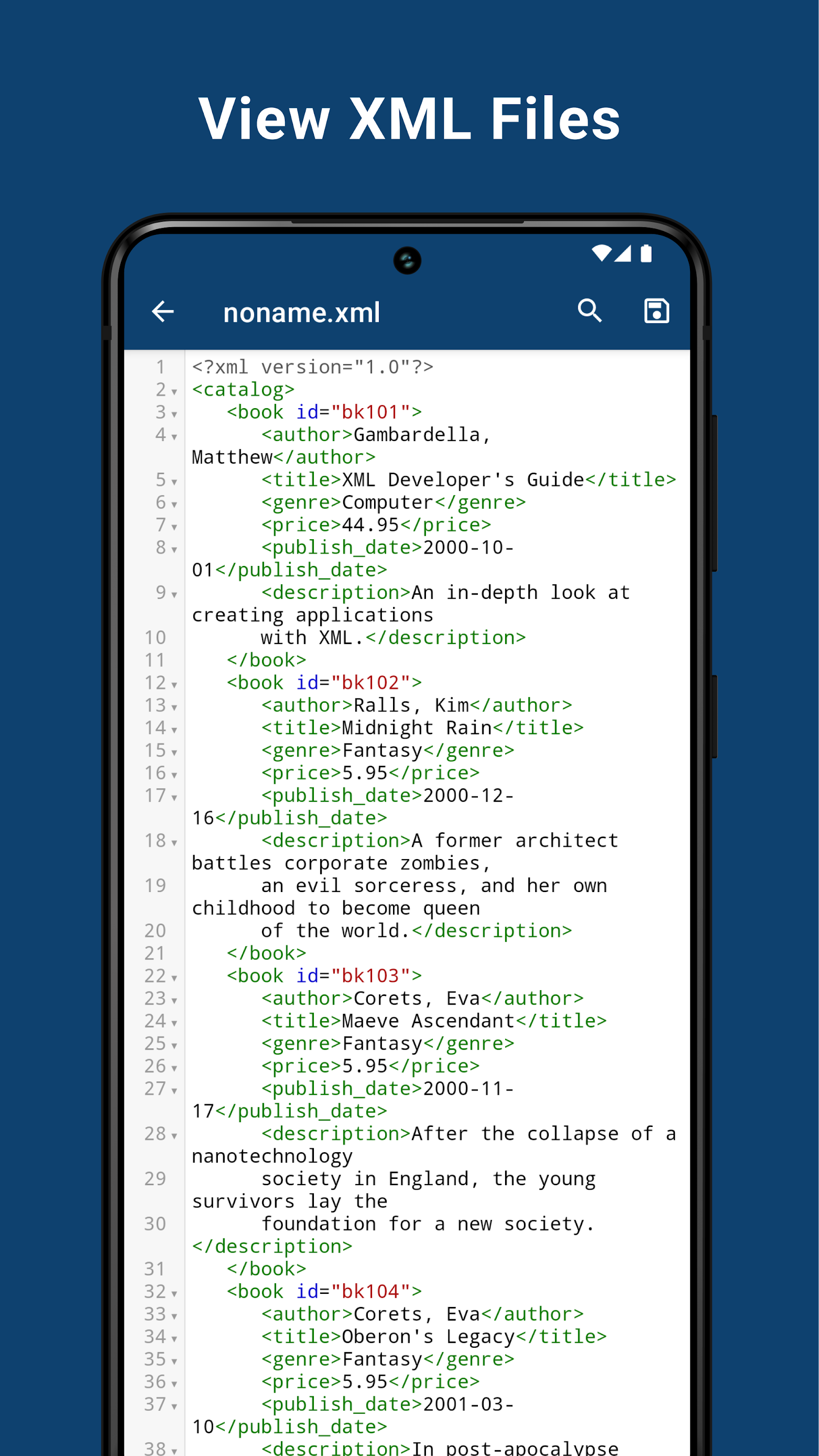 اسکرین شات 1 برنامه XML Viewer - Reader and Opener