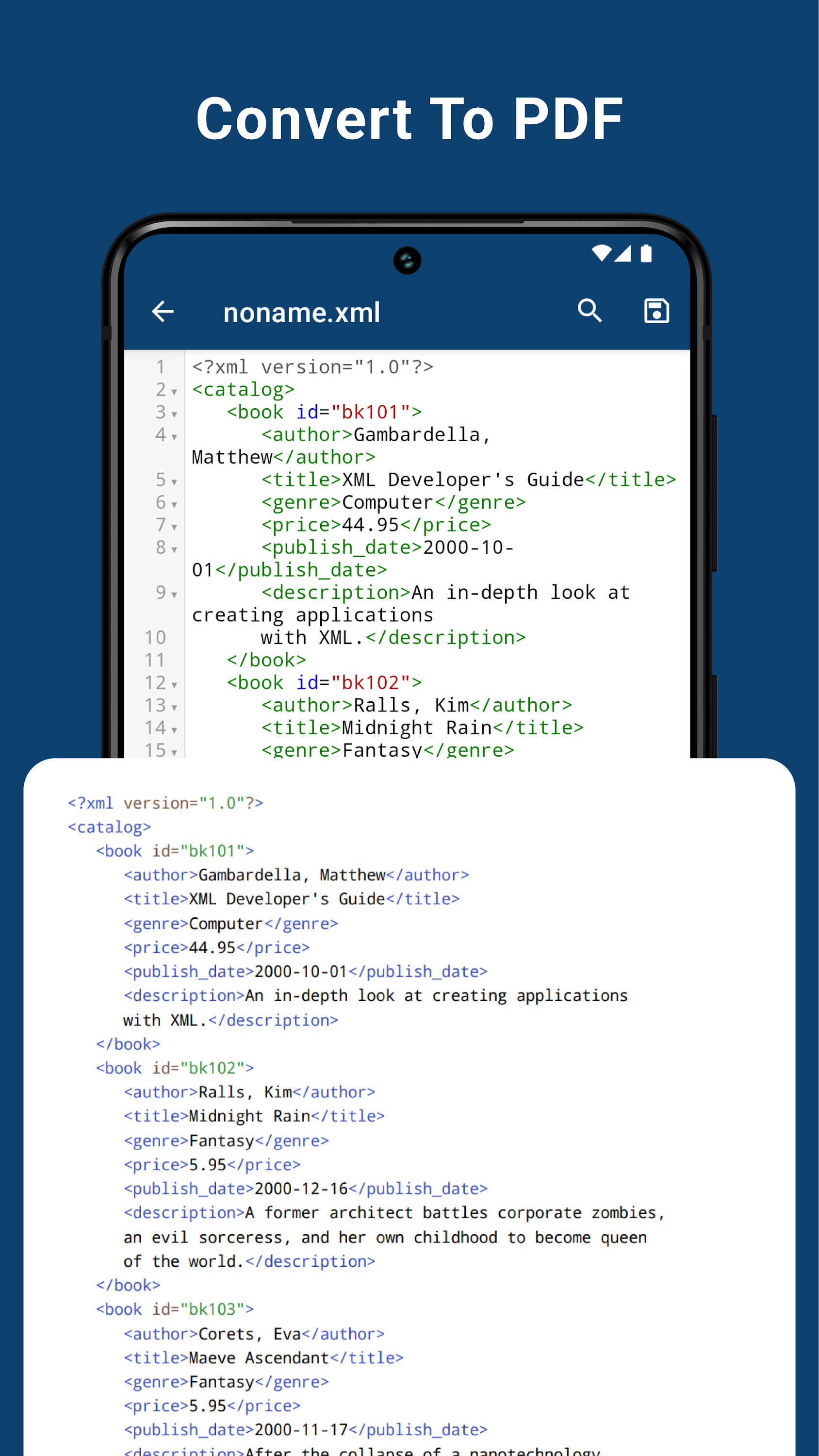 اسکرین شات 2 برنامه XML Viewer - Reader and Opener