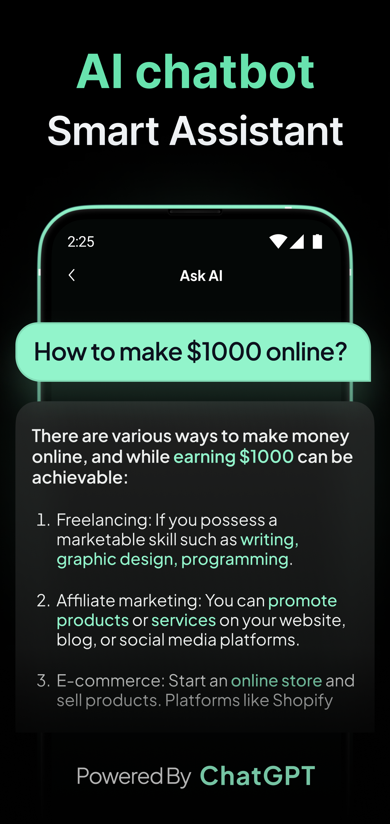 اسکرین شات 1 برنامه Ask Me Anything - AI Chatbot