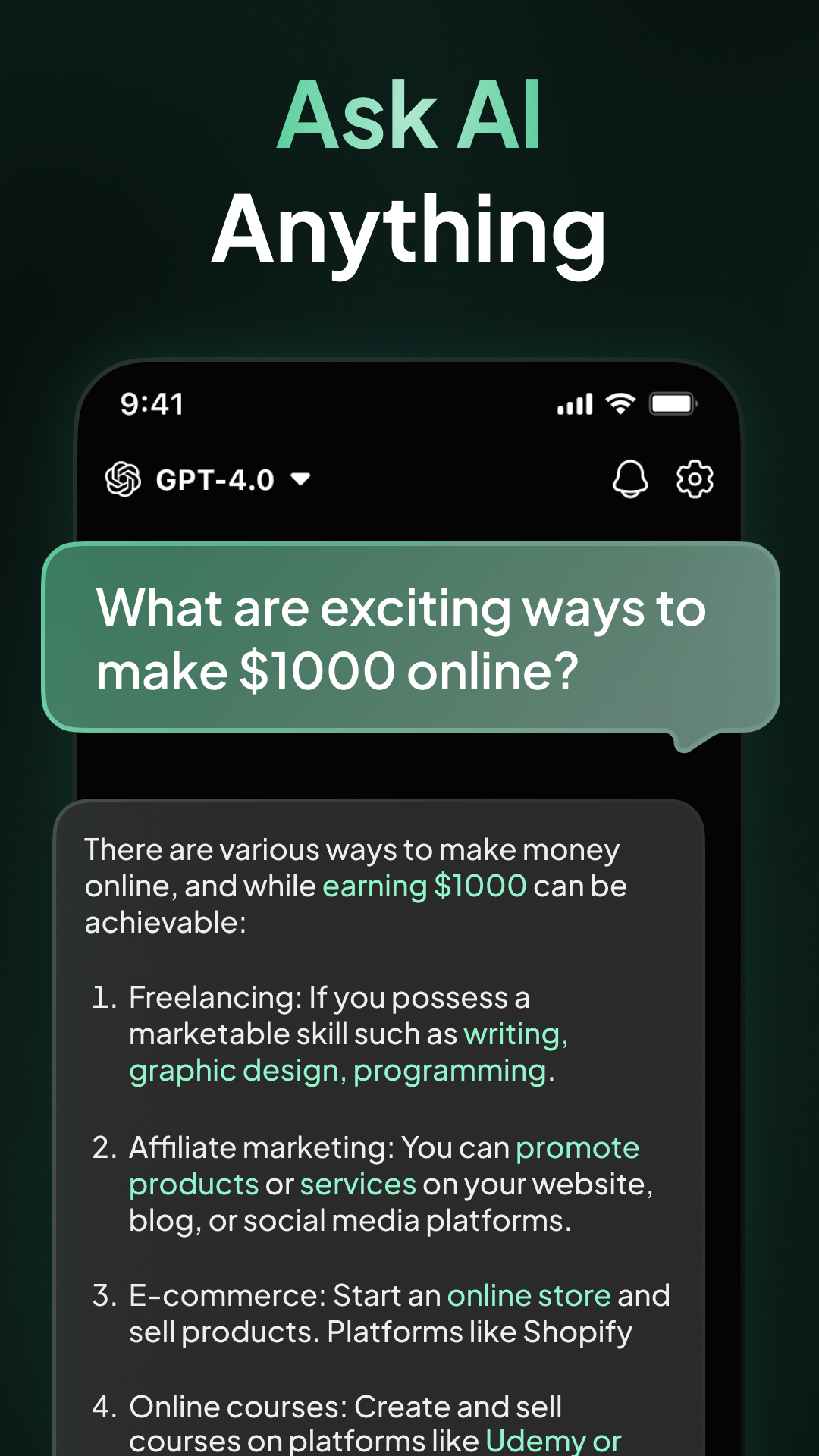 اسکرین شات 2 برنامه Ask Me Anything - AI Chatbot