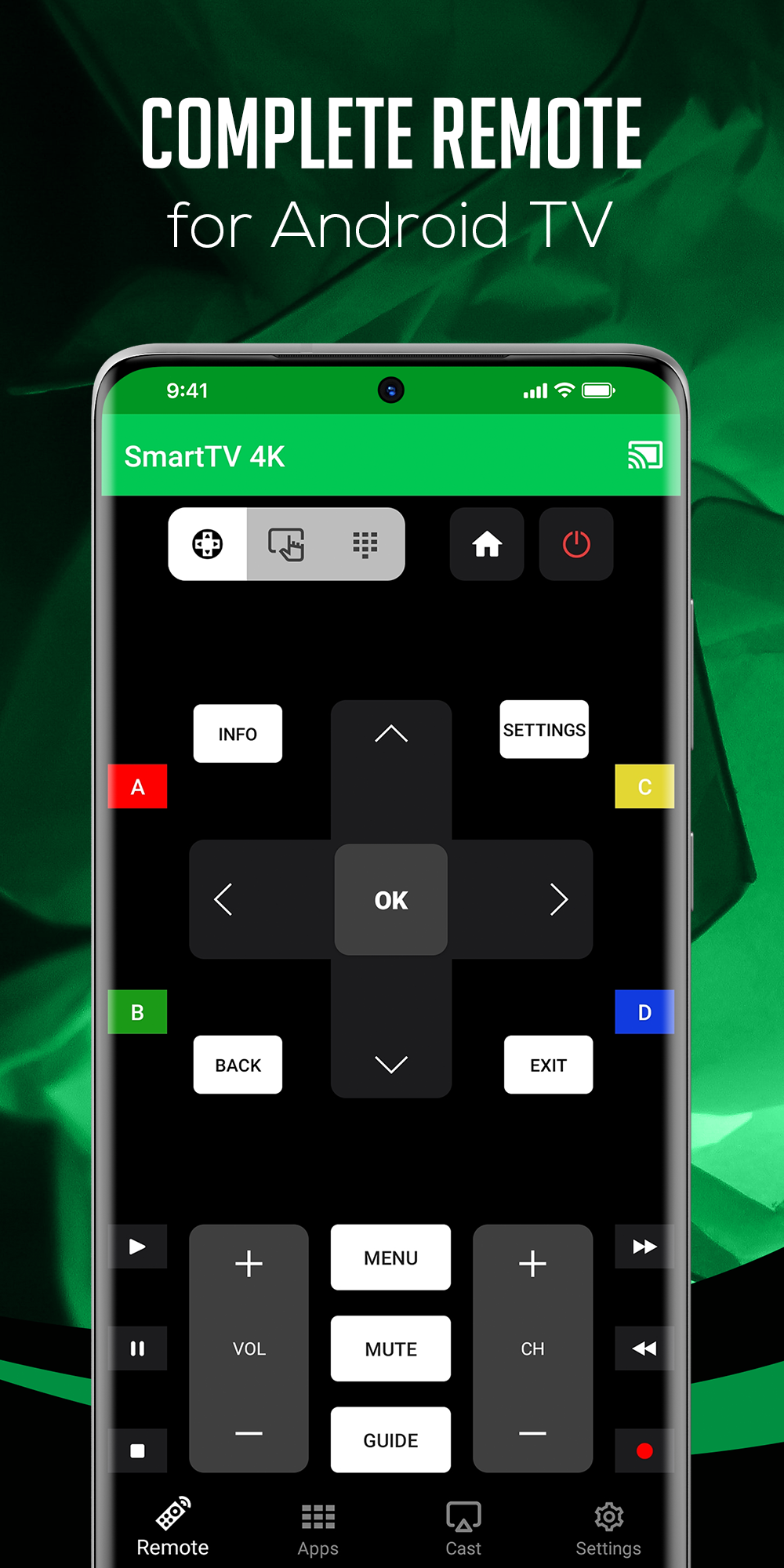 اسکرین شات 1 برنامه Remote Control for Android TV