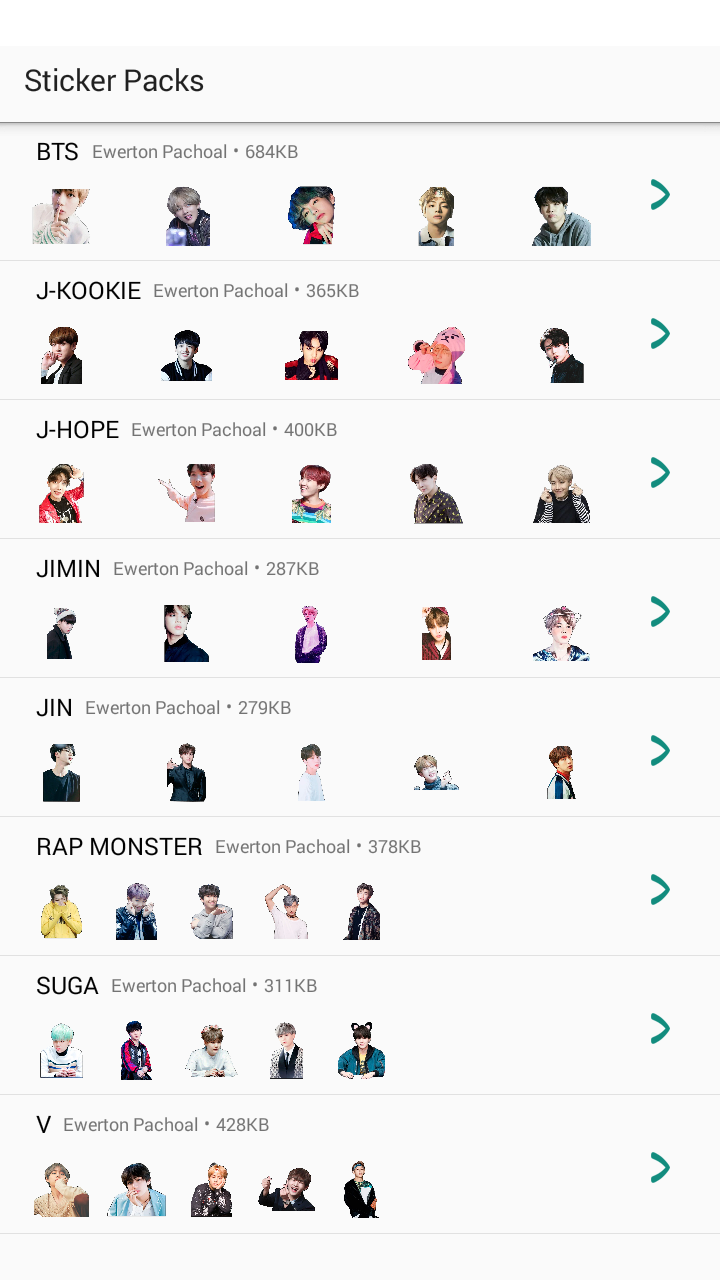 اسکرین شات 1 برنامه BTS Kpop Stickers WAStickerApp