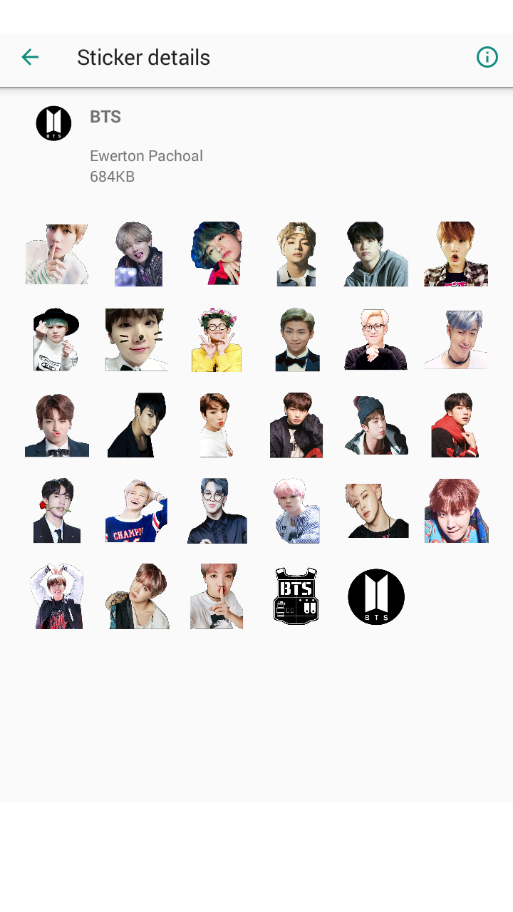 اسکرین شات 2 برنامه BTS Kpop Stickers WAStickerApp