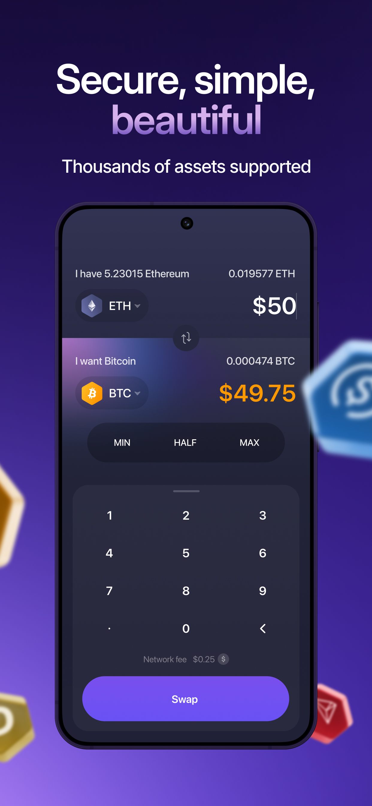 اسکرین شات 3 برنامه Exodus: Crypto Bitcoin Wallet