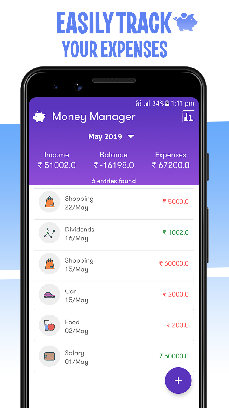 اسکرین شات برنامه Money Manager : Expense Tracke 1