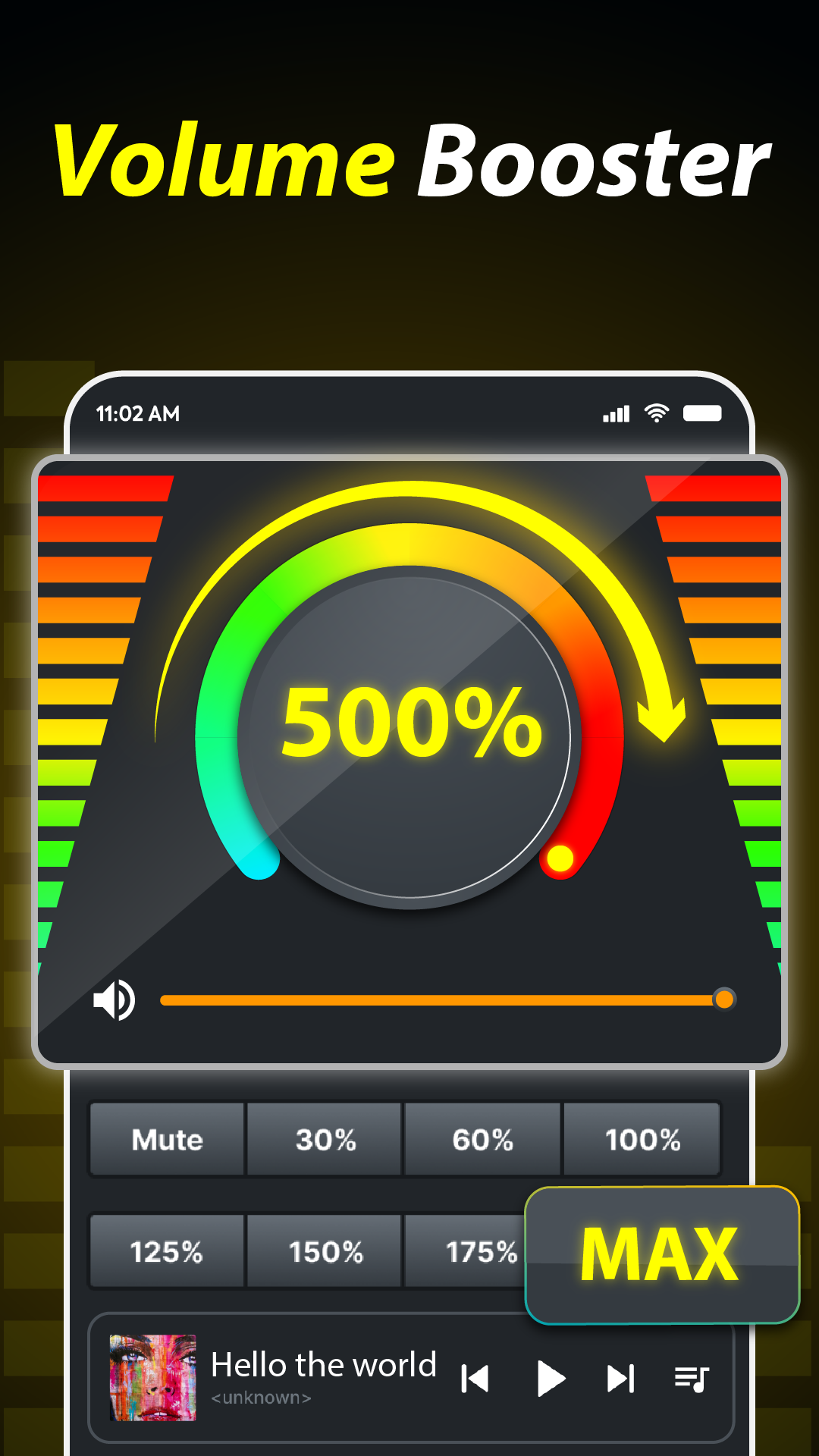 اسکرین شات 1 برنامه Volume Booster - Bass Booster