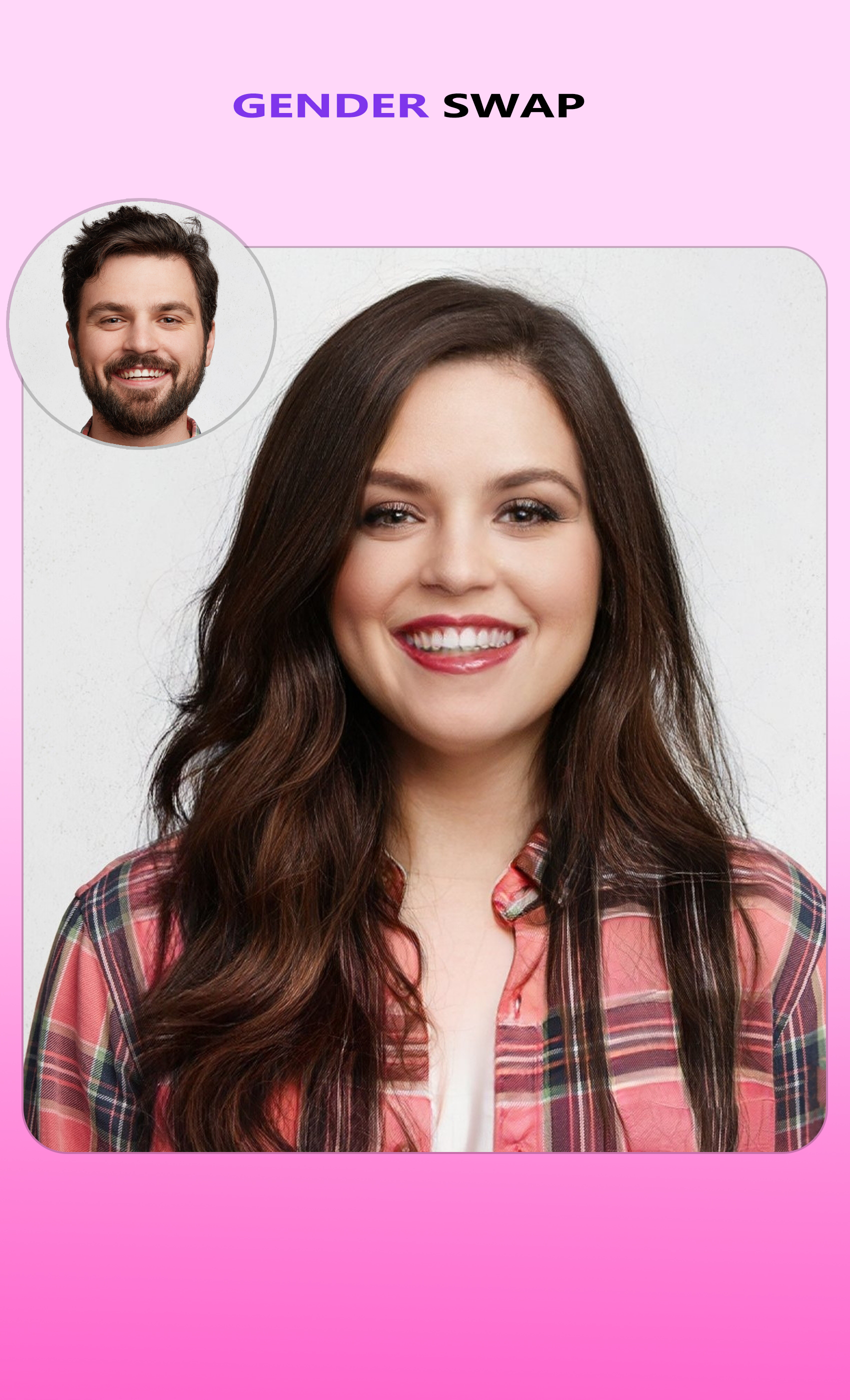اسکرین شات 2 برنامه Face Changer Gender Editor