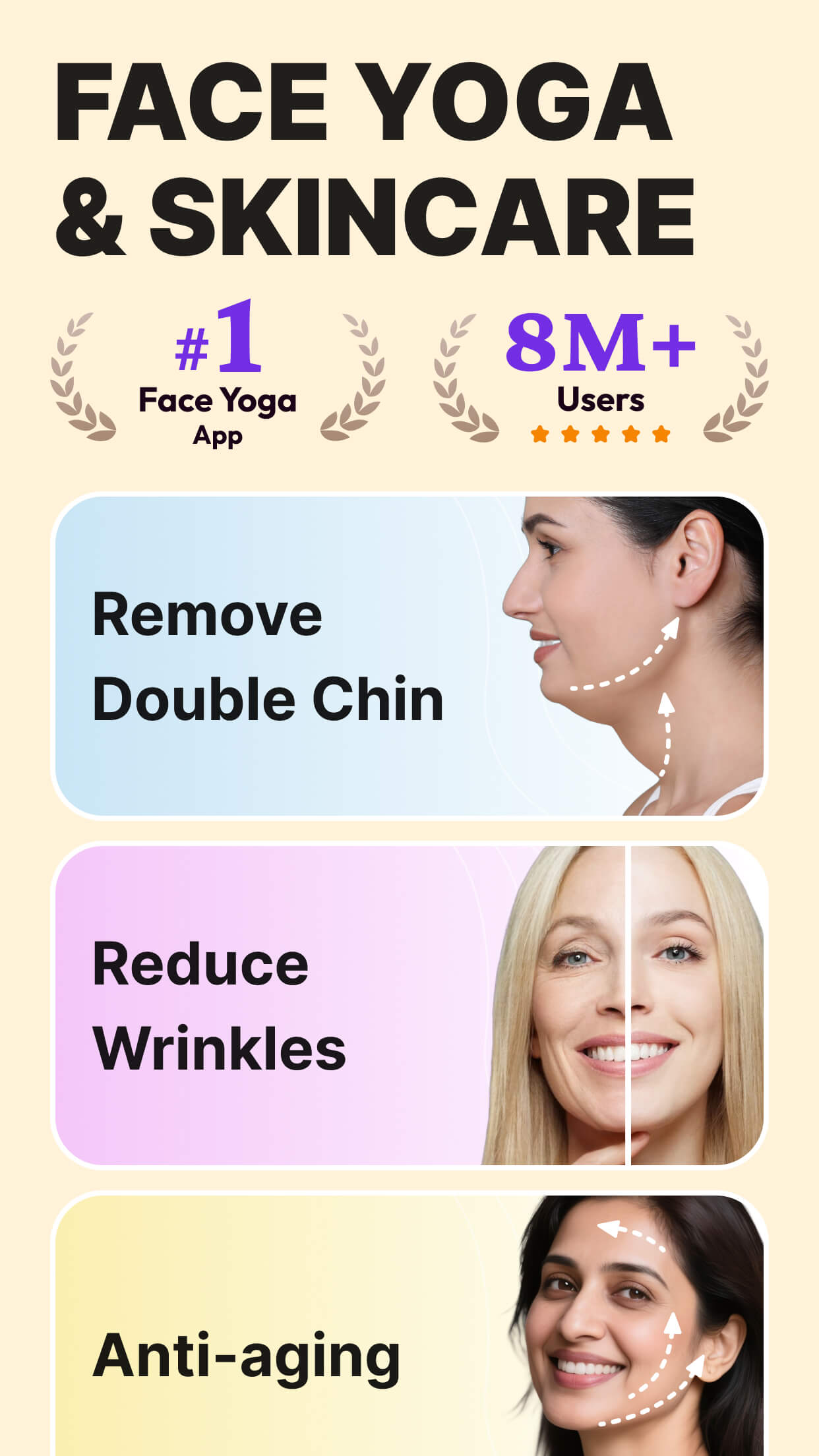 اسکرین شات 1 برنامه Face Yoga Exercises, Skin Care