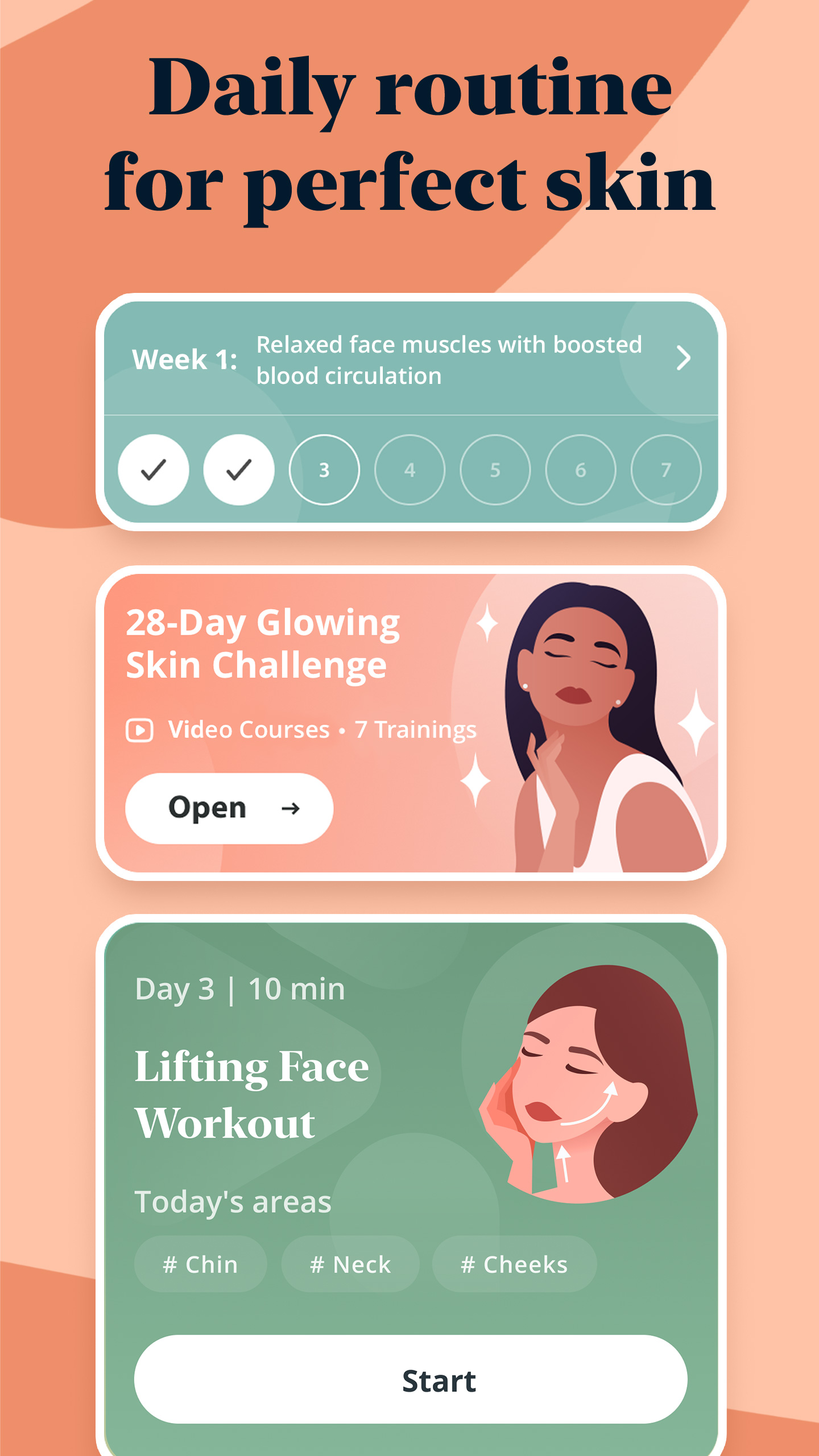 اسکرین شات 4 برنامه Luvly: Face Yoga & Exercise