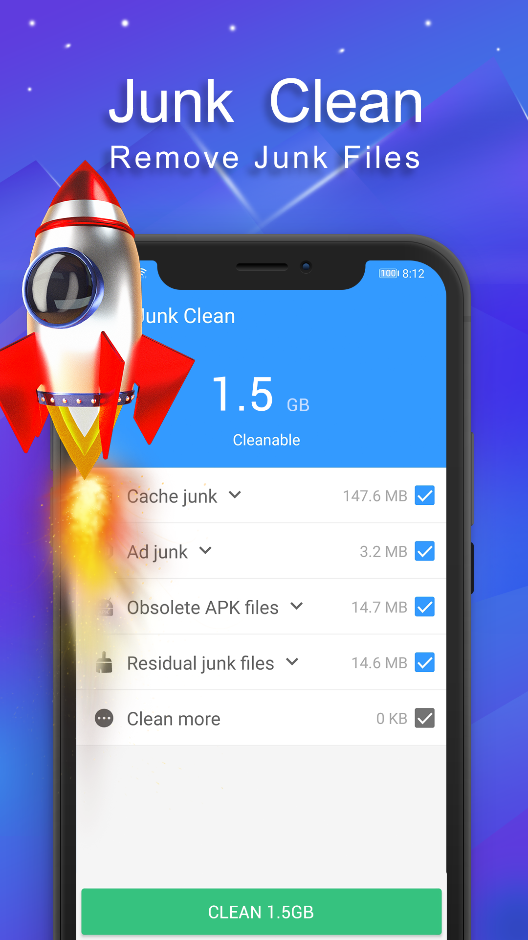 اسکرین شات 1 برنامه Fancy Clean - junk cleaner