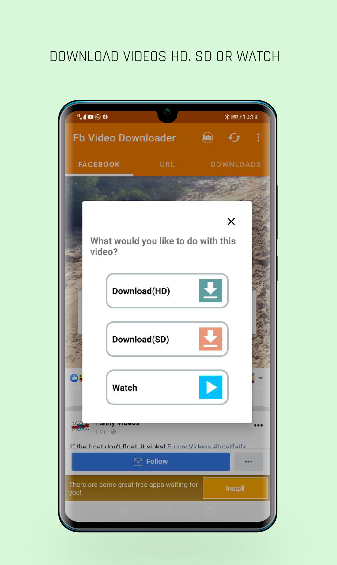 اسکرین شات 3 برنامه Video Downloader For Facebook