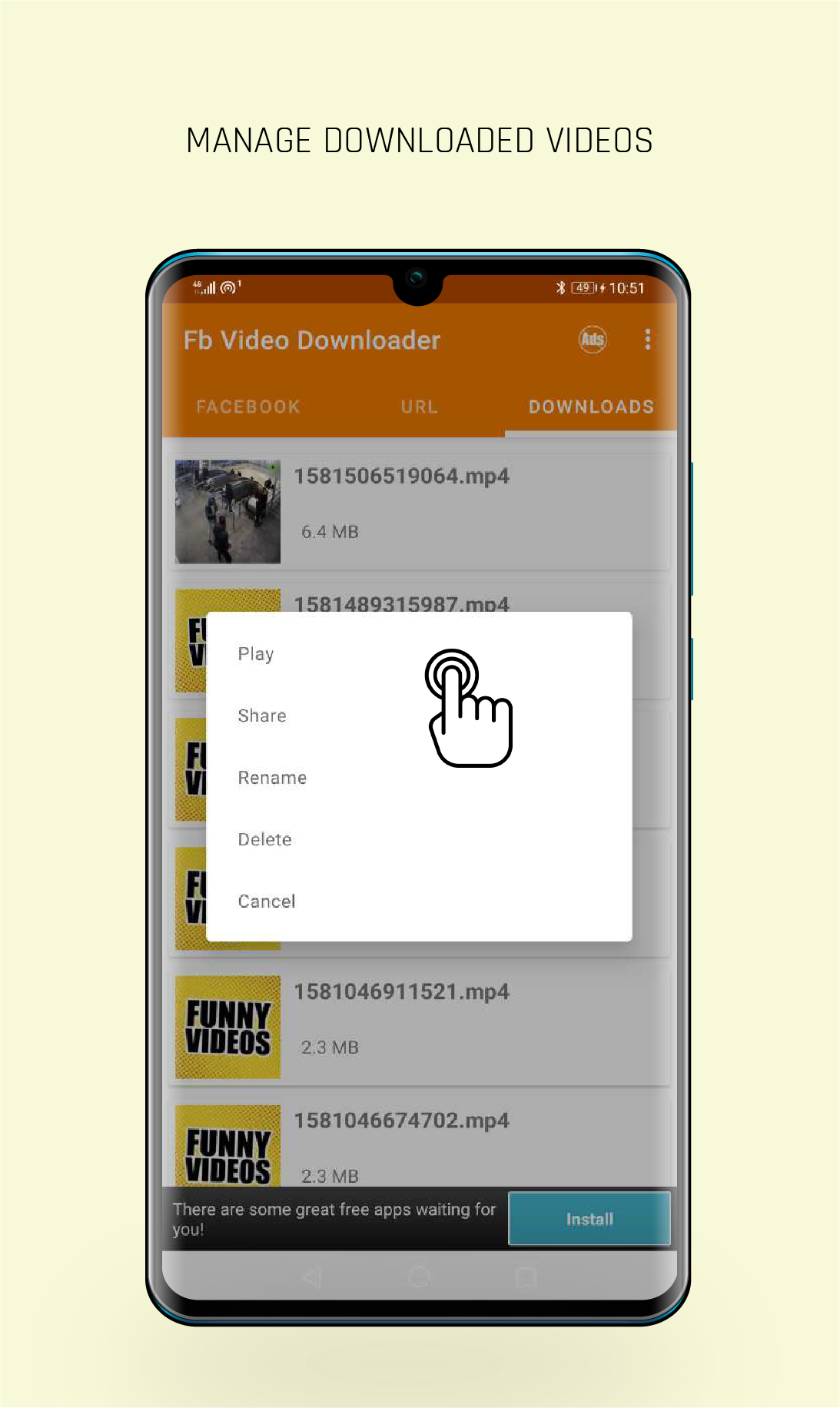 اسکرین شات 5 برنامه Video Downloader For Facebook