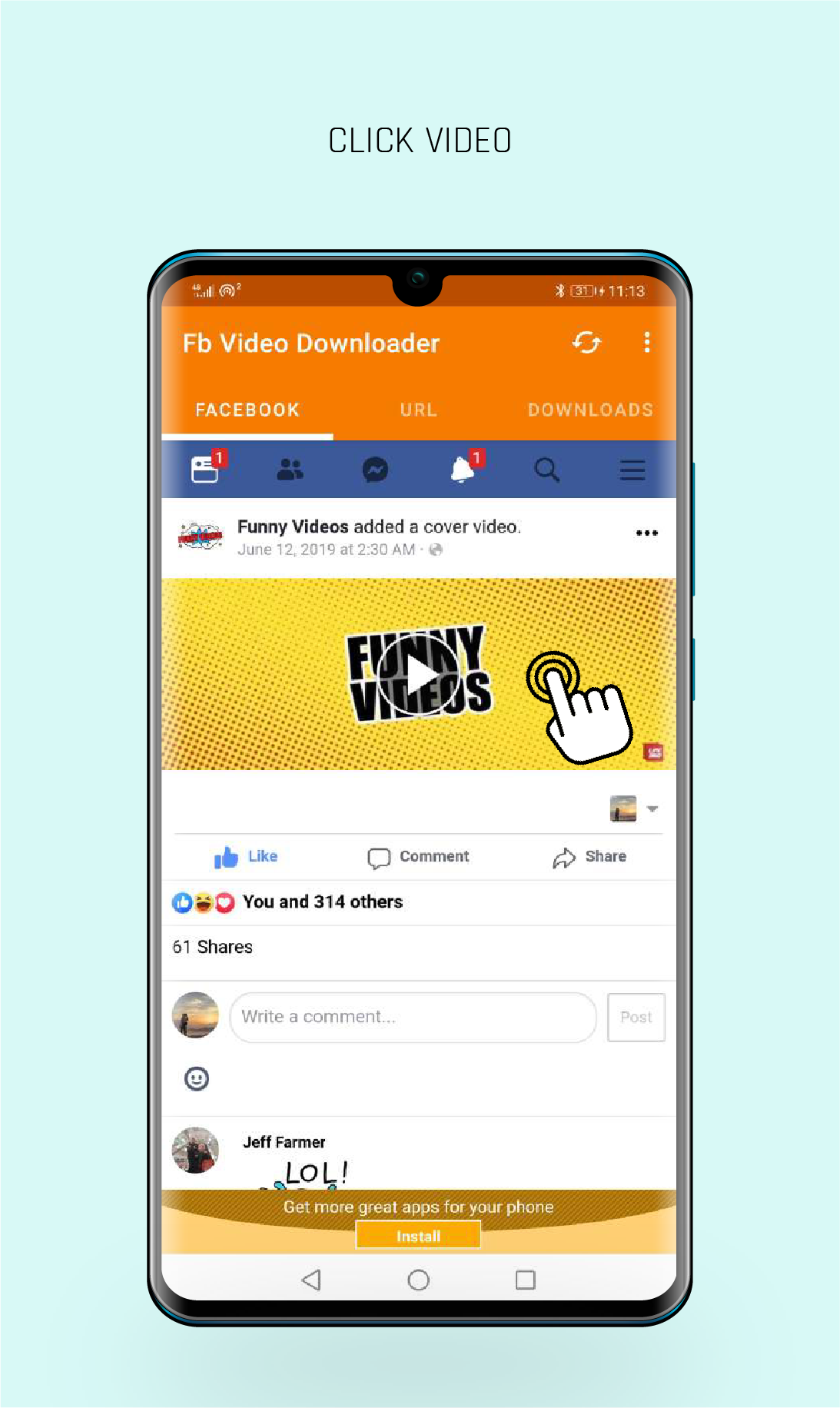 اسکرین شات 2 برنامه Video Downloader For Facebook