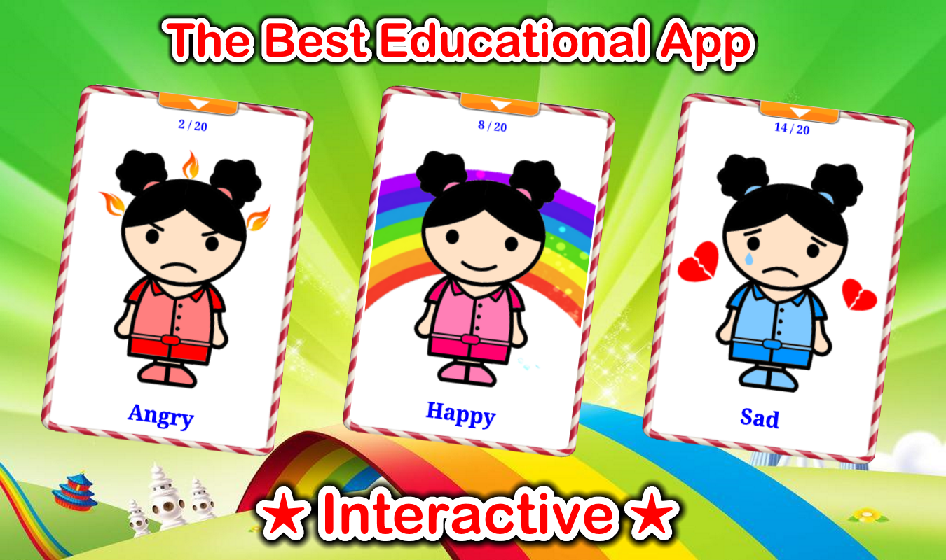 اسکرین شات 1 برنامه Emotions Cards : Learn English
