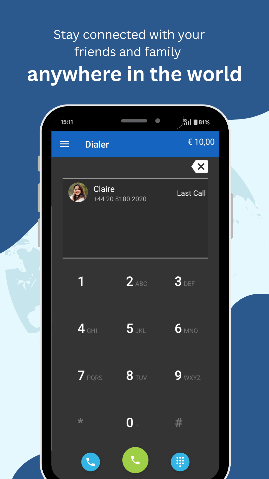 اسکرین شات 1 برنامه MobileVOIP international calls
