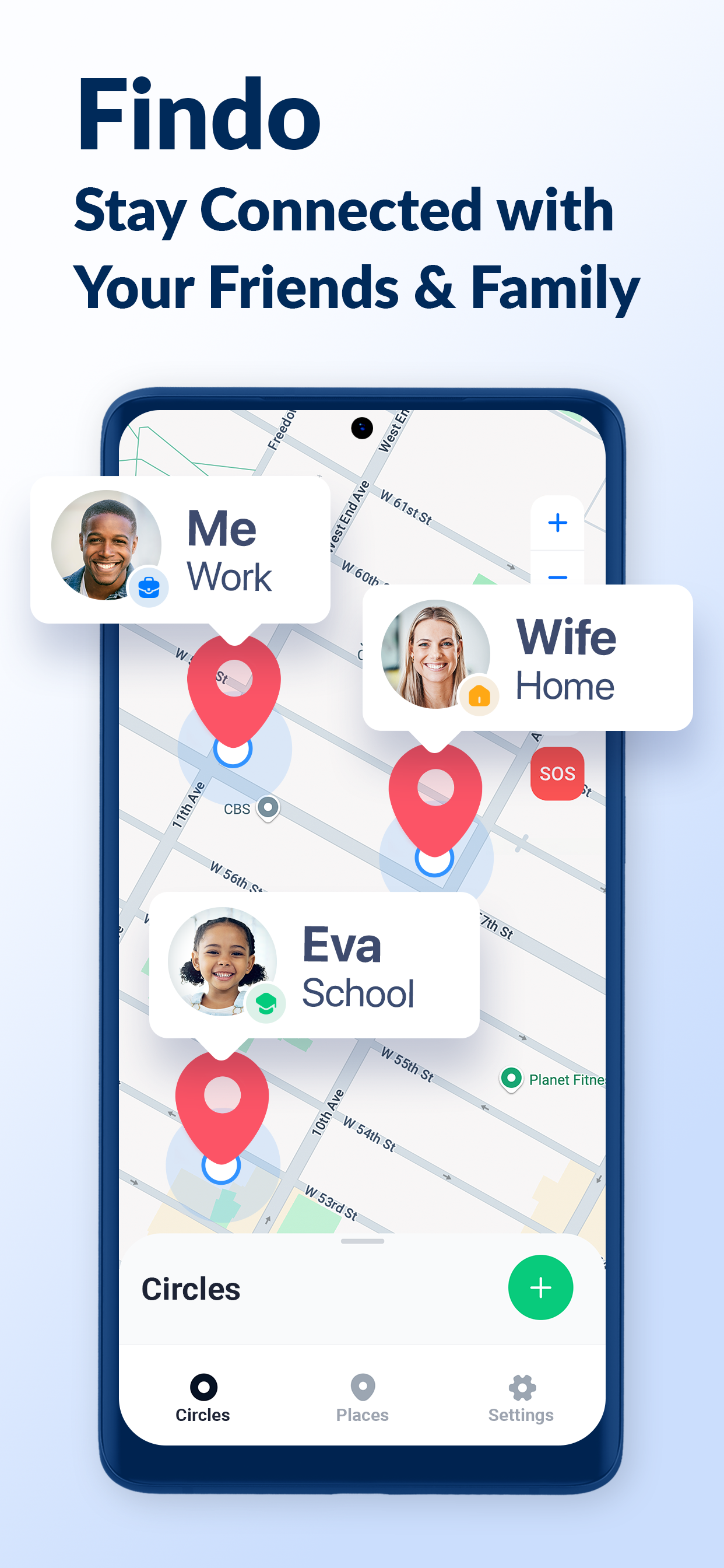 اسکرین شات 1 برنامه Findo: Find my Friends, Phone