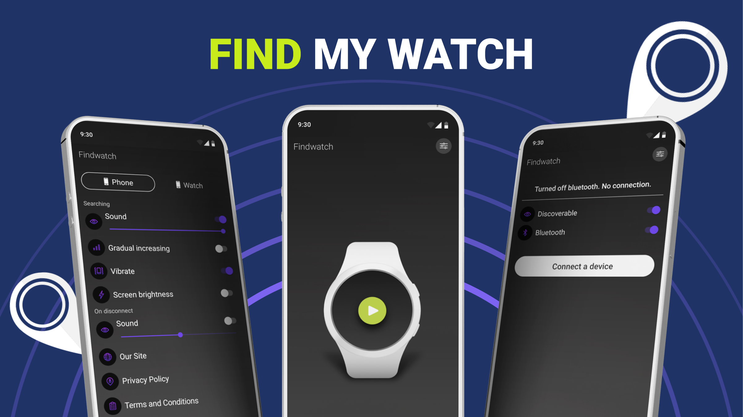 اسکرین شات 1 برنامه Find My Watch & Phone