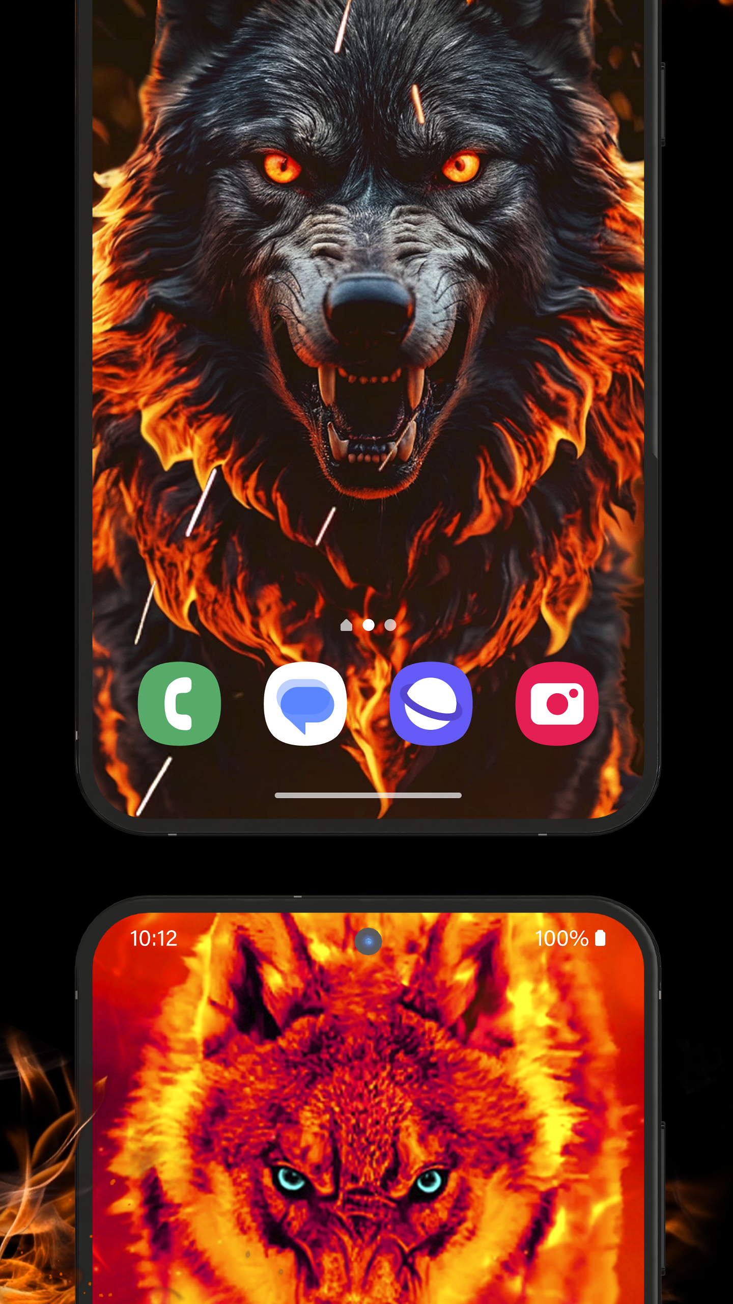 اسکرین شات 6 برنامه Fire Wallpaper Theme Lone Wolf