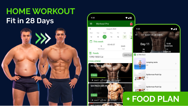 اسکرین شات 1 برنامه Home Workout - Fit in 28 Days