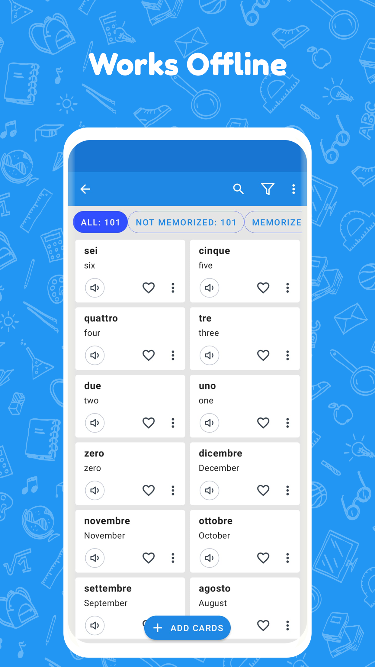 اسکرین شات 4 برنامه Flashcards World