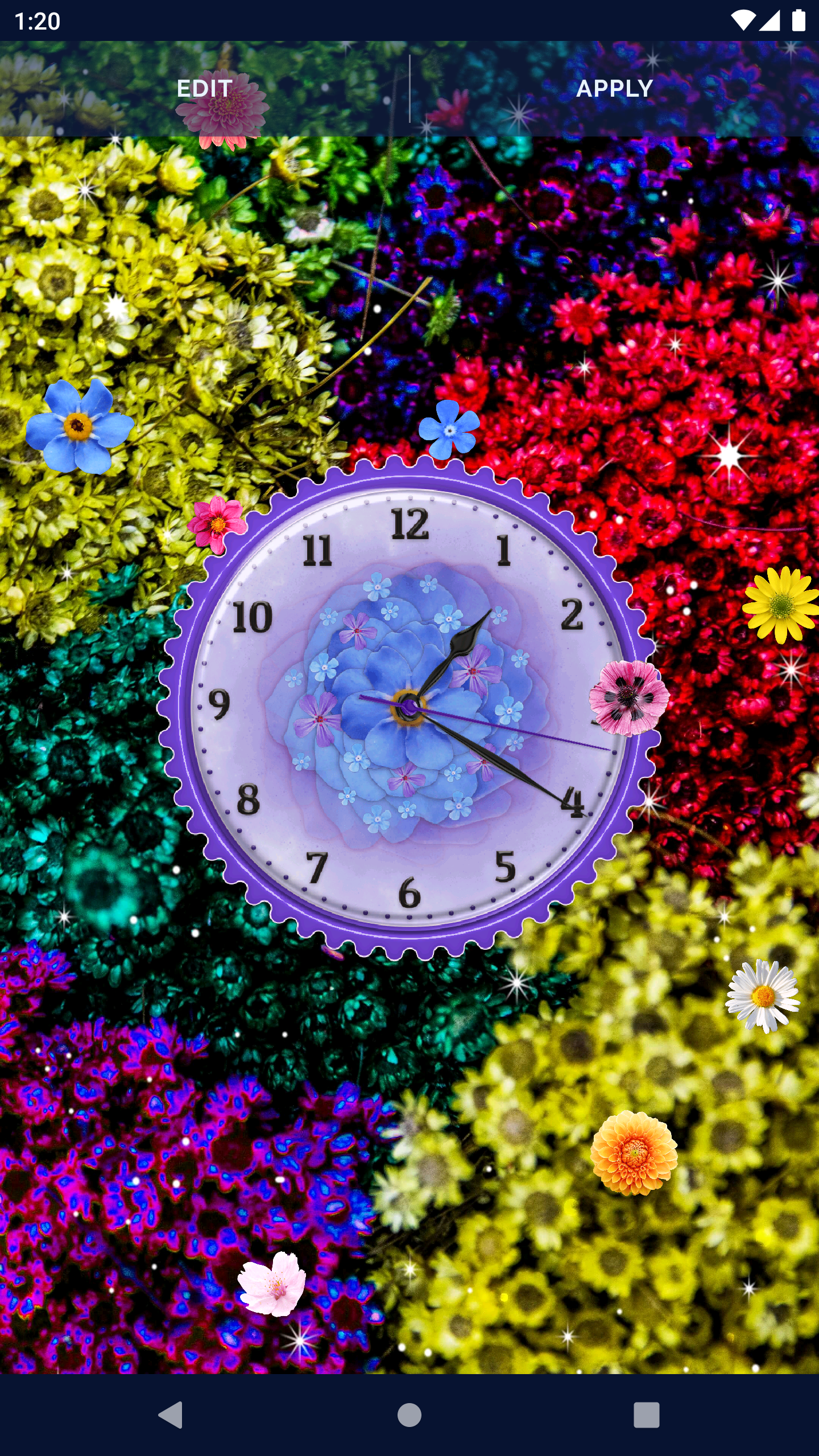 اسکرین شات 4 برنامه Flower Blossoms Spring Clock