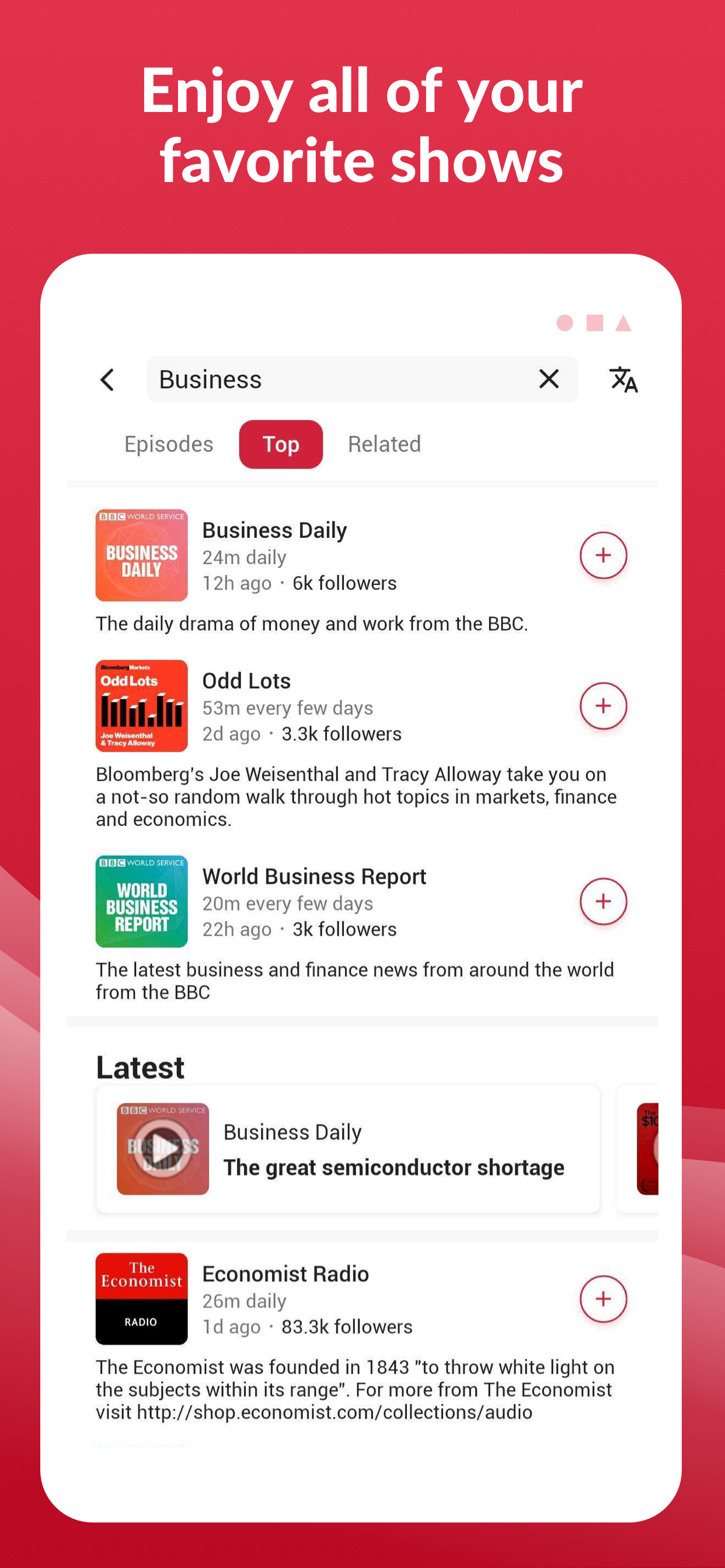 اسکرین شات 5 برنامه Offline Podcast App: Player FM
